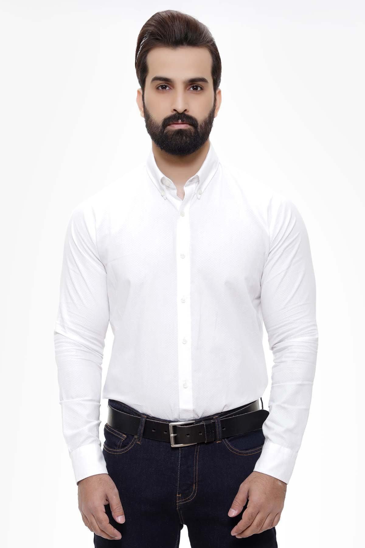 SMART SHIRT FULL SLEEVE WHITE at Charcoal Clothing