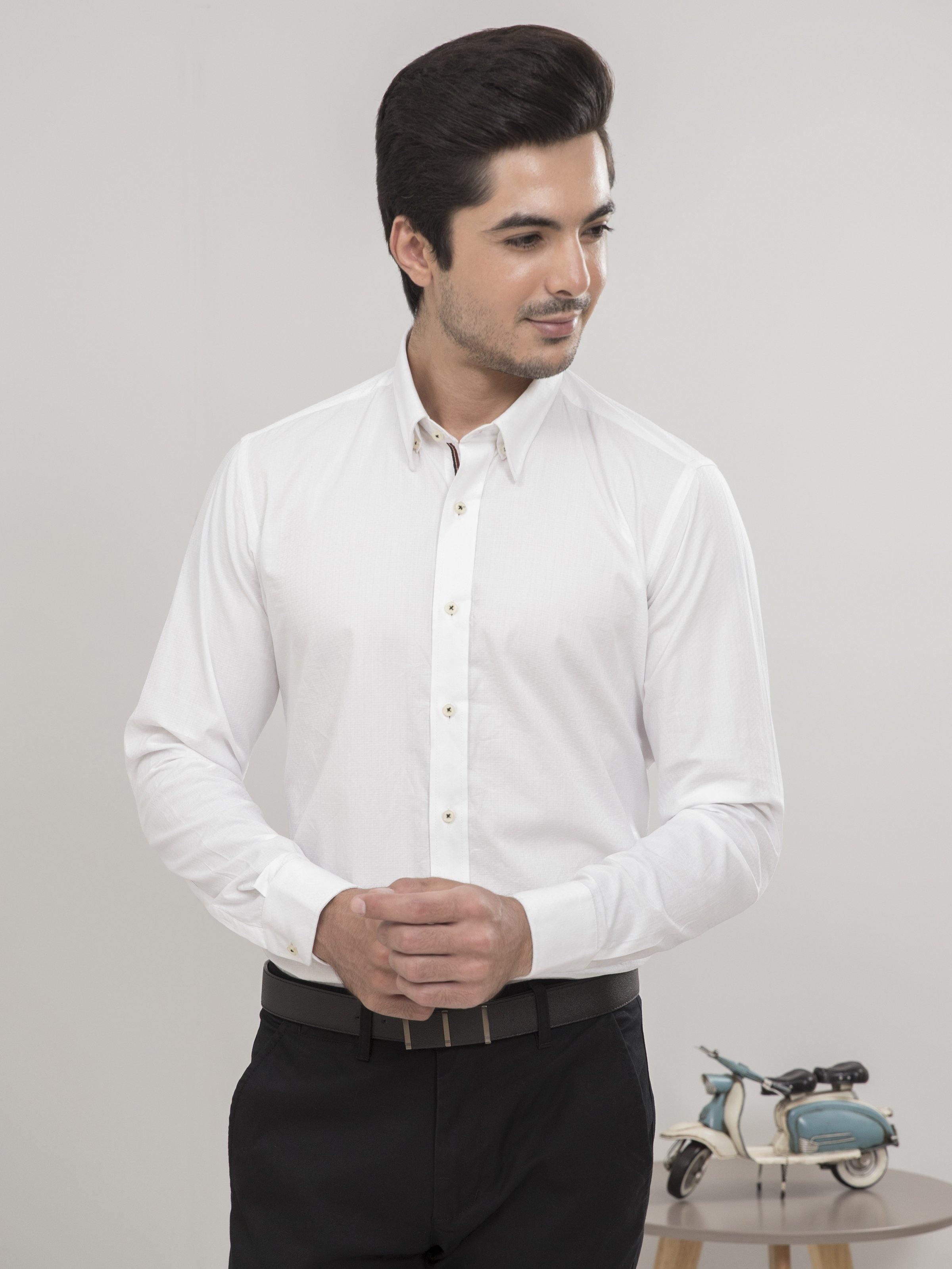 SMART SHIRT FULL SLEEVE WHITE at Charcoal Clothing
