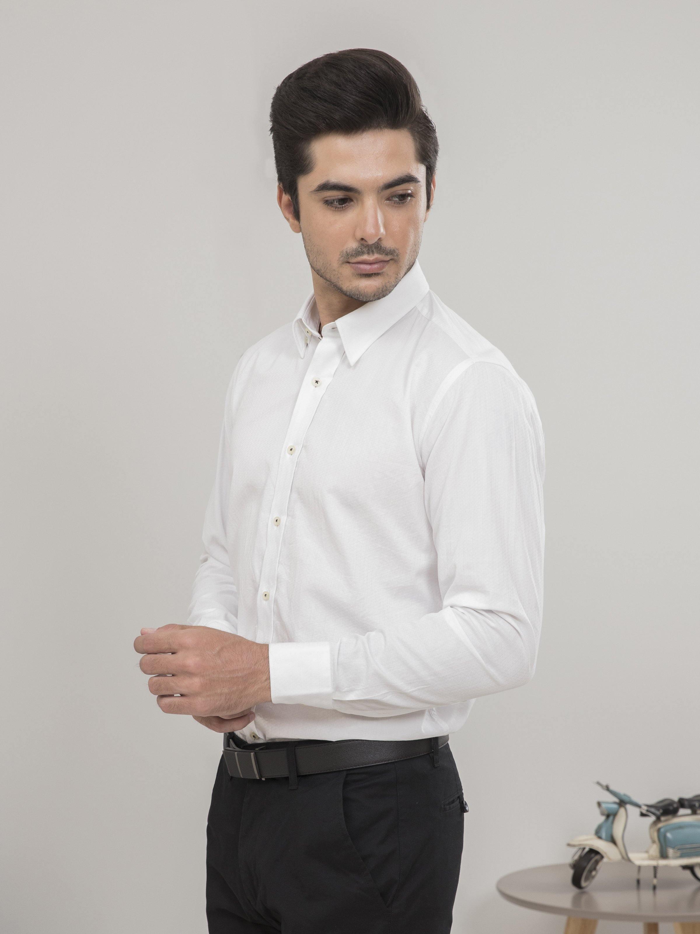 SMART SHIRT FULL SLEEVE WHITE at Charcoal Clothing