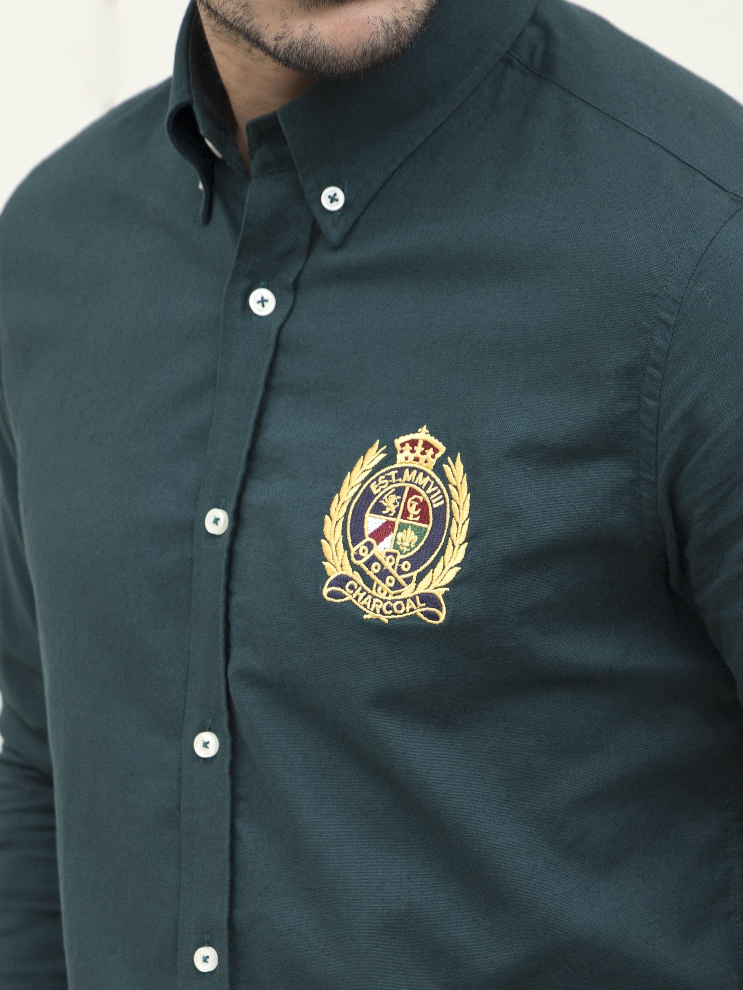 SMART SHIRT GREEN at Charcoal Clothing