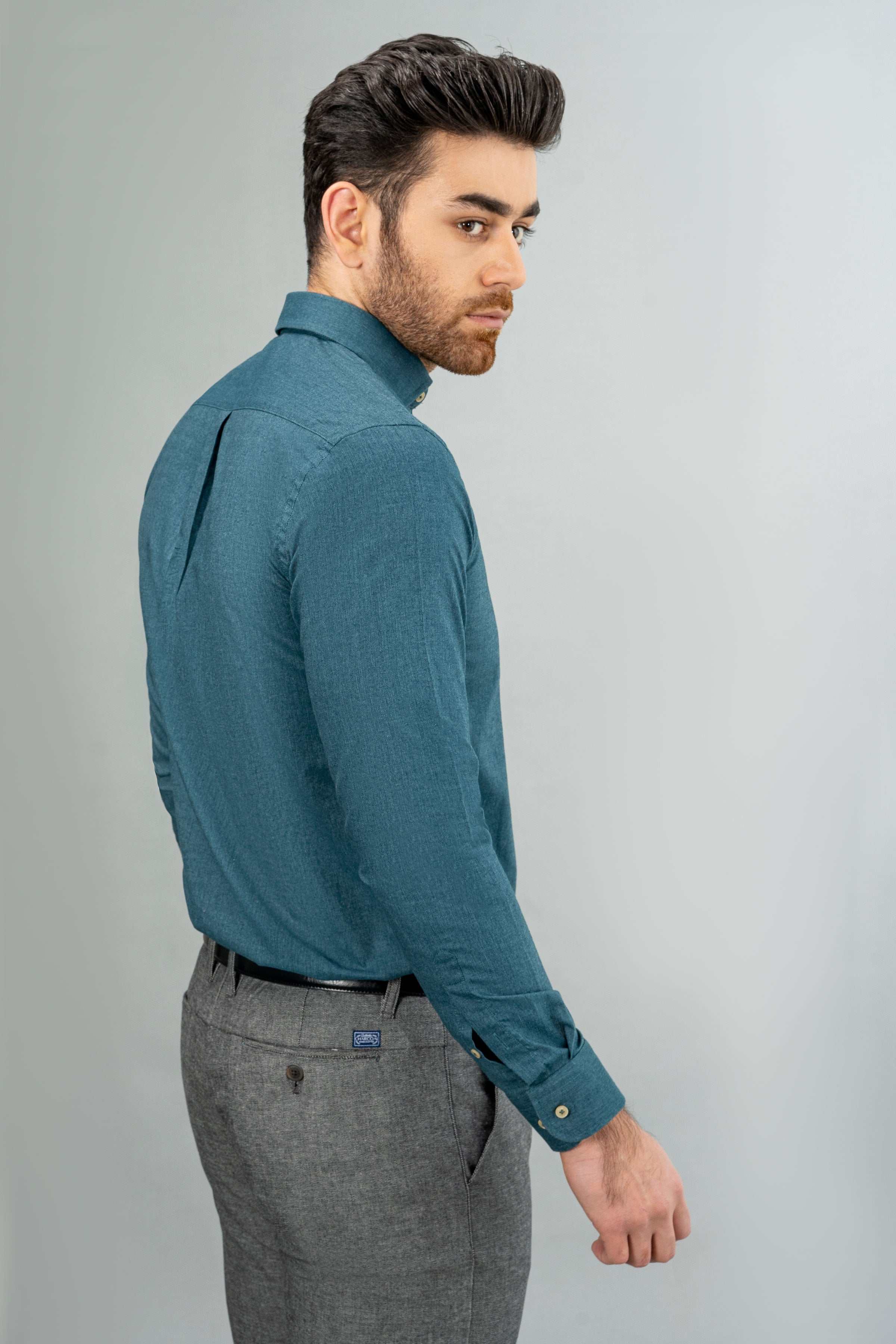 SMART SHIRT GREEN at Charcoal Clothing