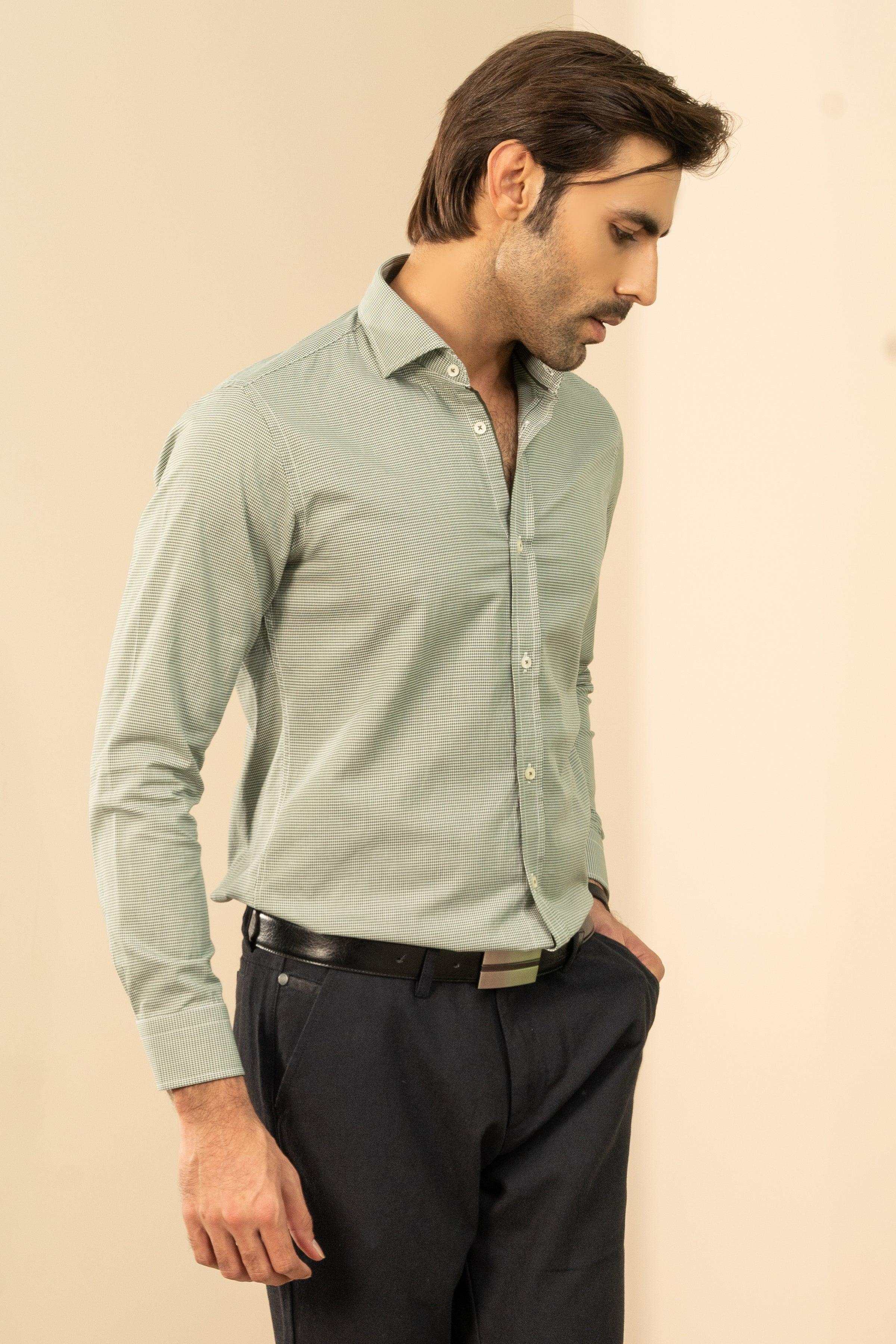 SMART SHIRT GREEN at Charcoal Clothing