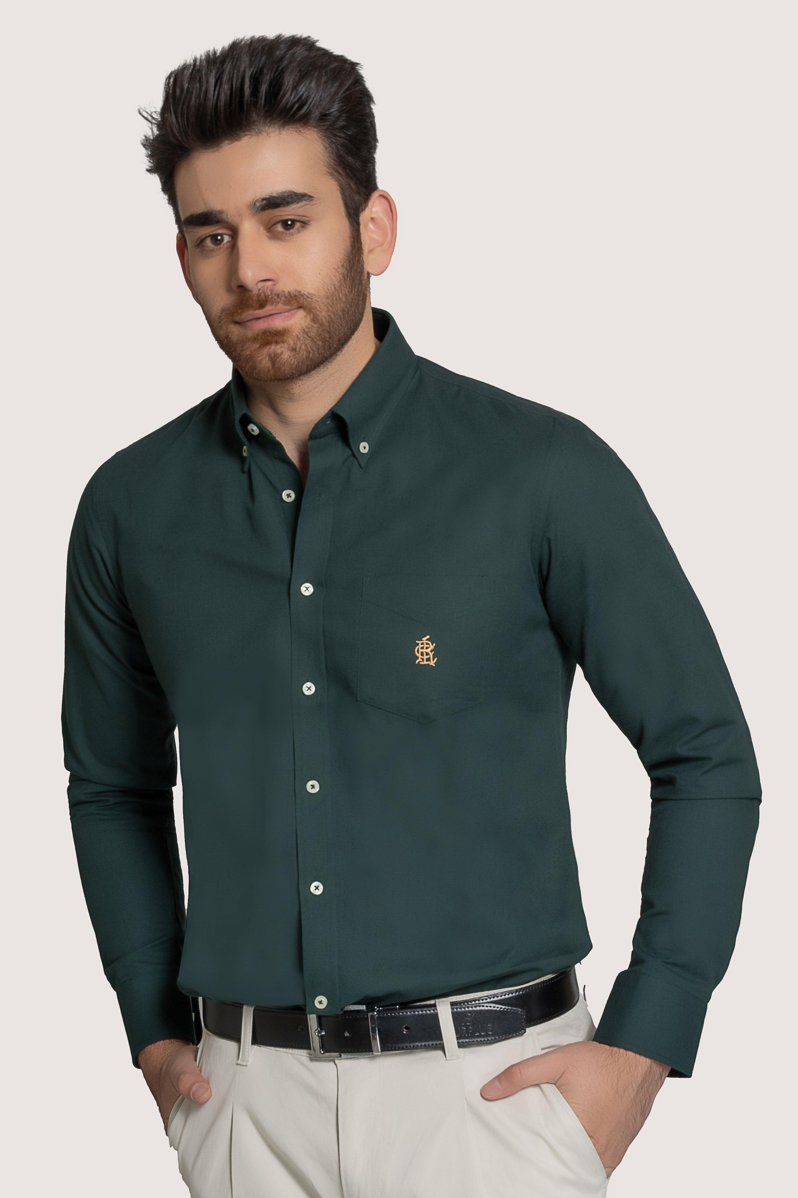 SMART SHIRT GREEN at Charcoal Clothing