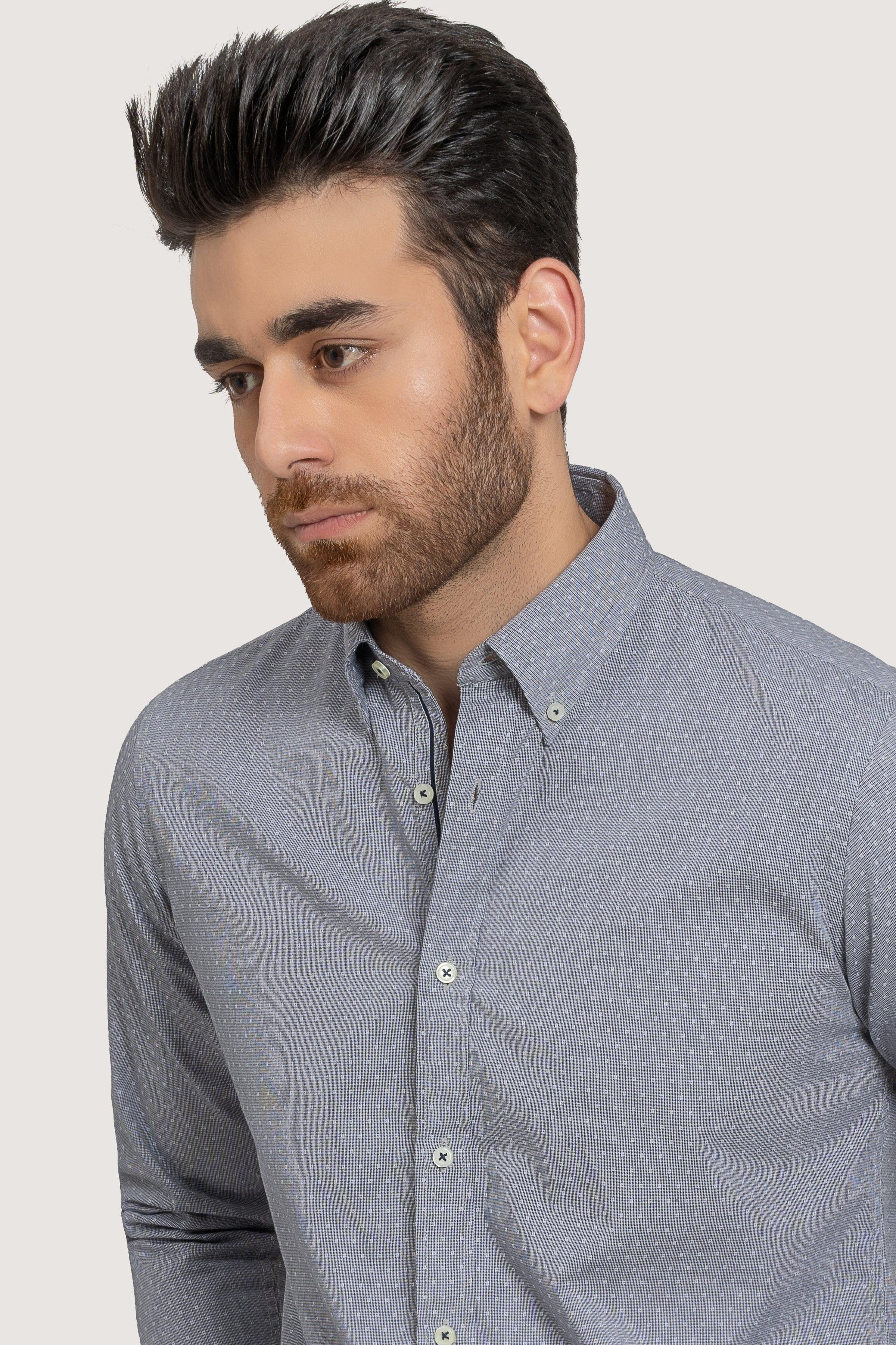 SMART SHIRT GREY SELF at Charcoal Clothing
