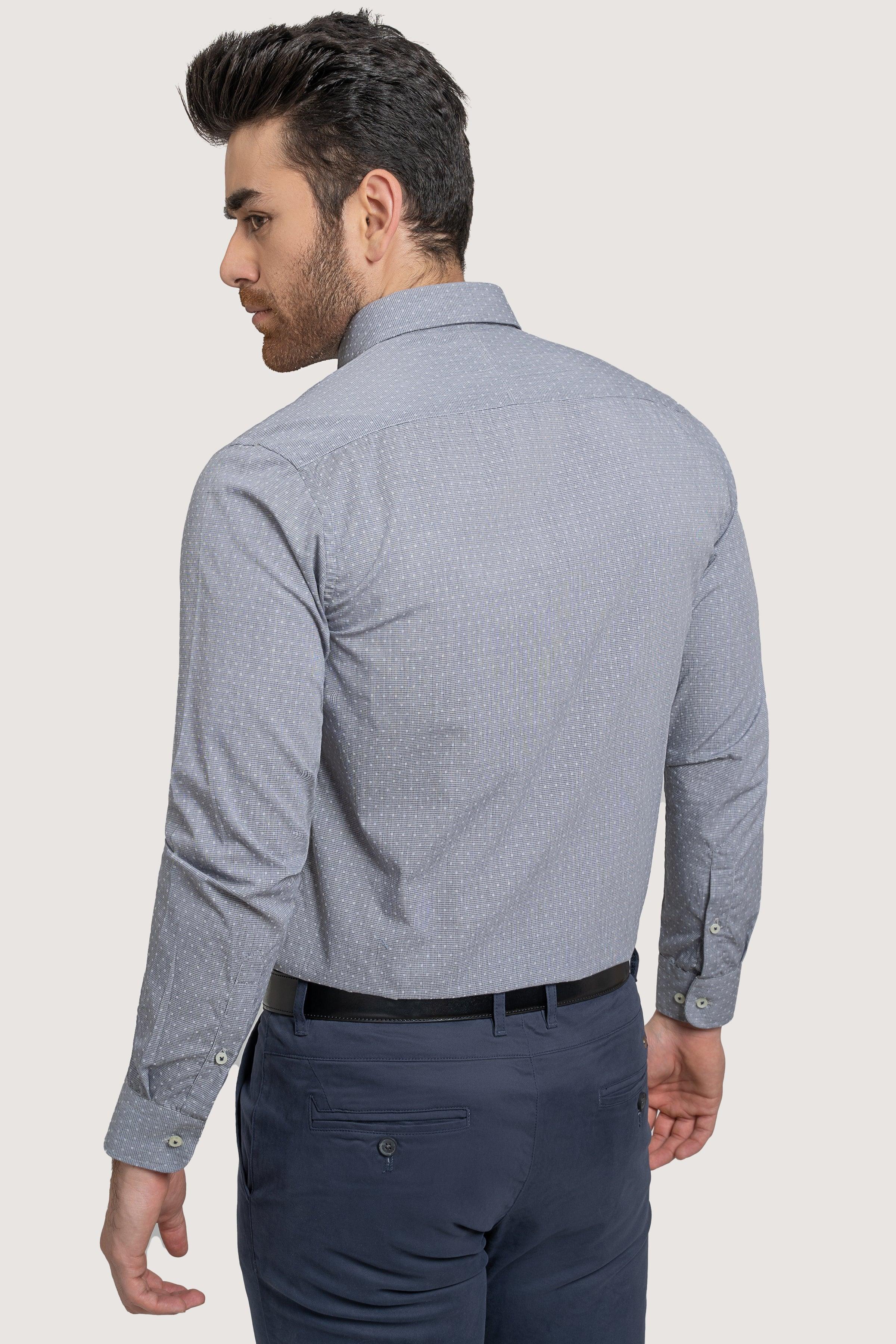 SMART SHIRT GREY SELF at Charcoal Clothing