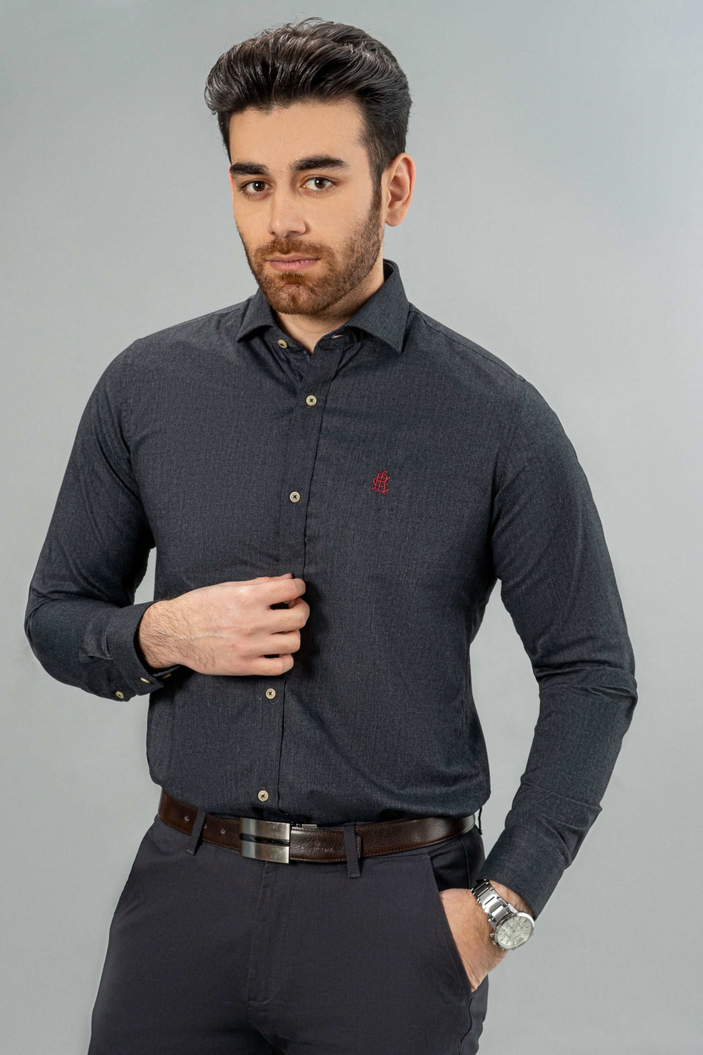SMART SHIRT GREY at Charcoal Clothing