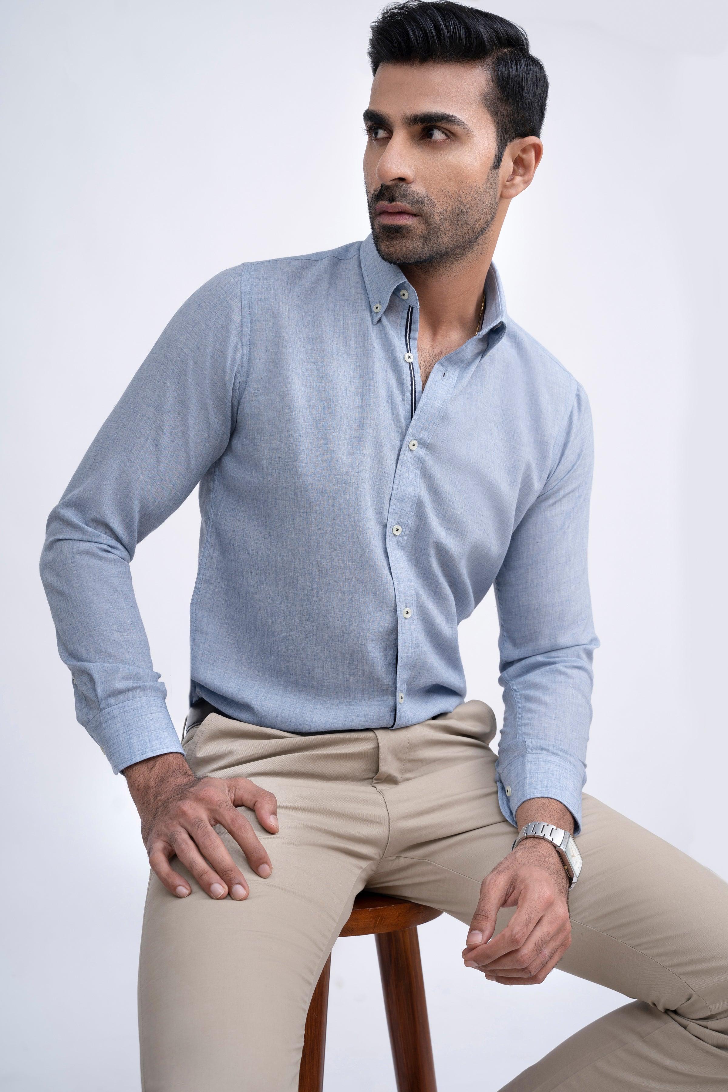 SMART SHIRT INK BLUE at Charcoal Clothing