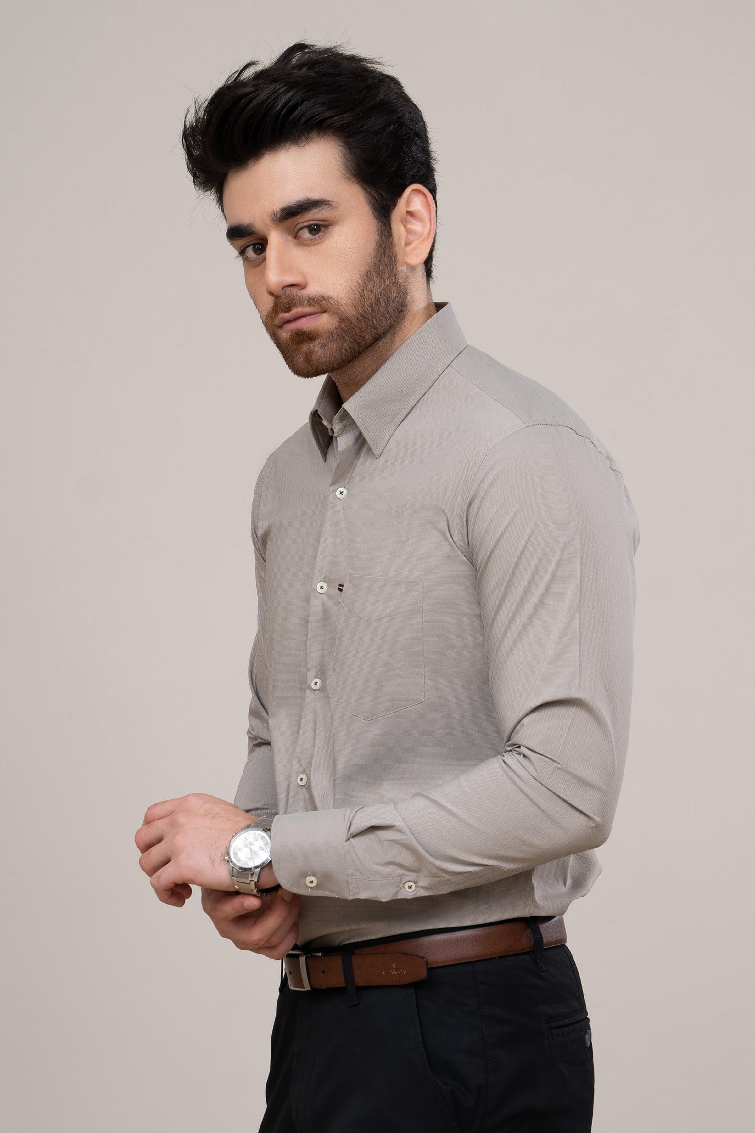 SMART SHIRT KHAKI at Charcoal Clothing