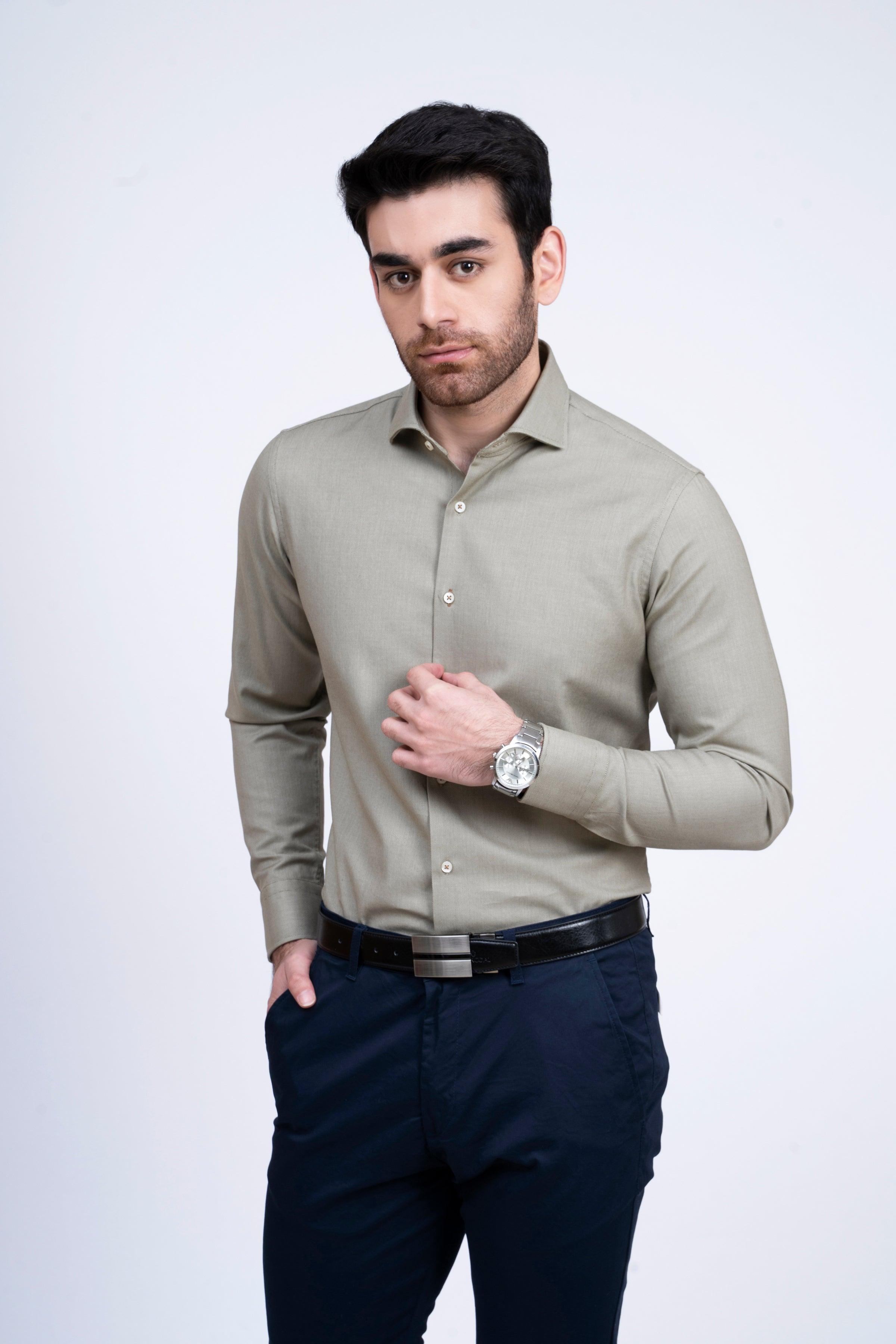 SMART SHIRT KHAKI at Charcoal Clothing