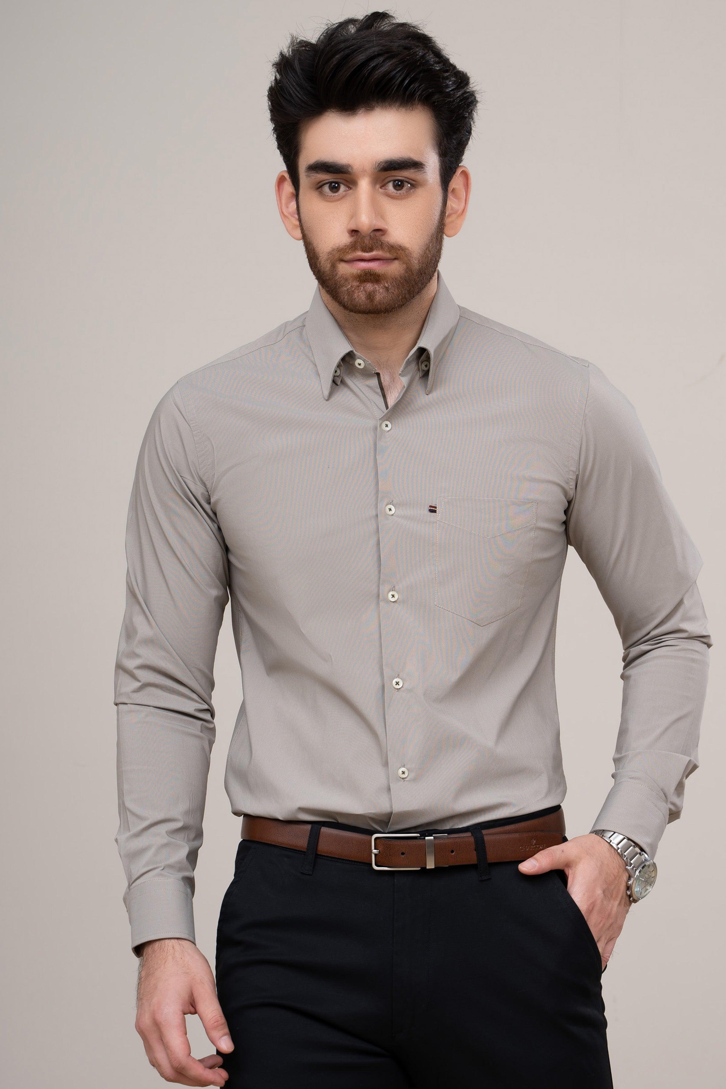 SMART SHIRT KHAKI at Charcoal Clothing