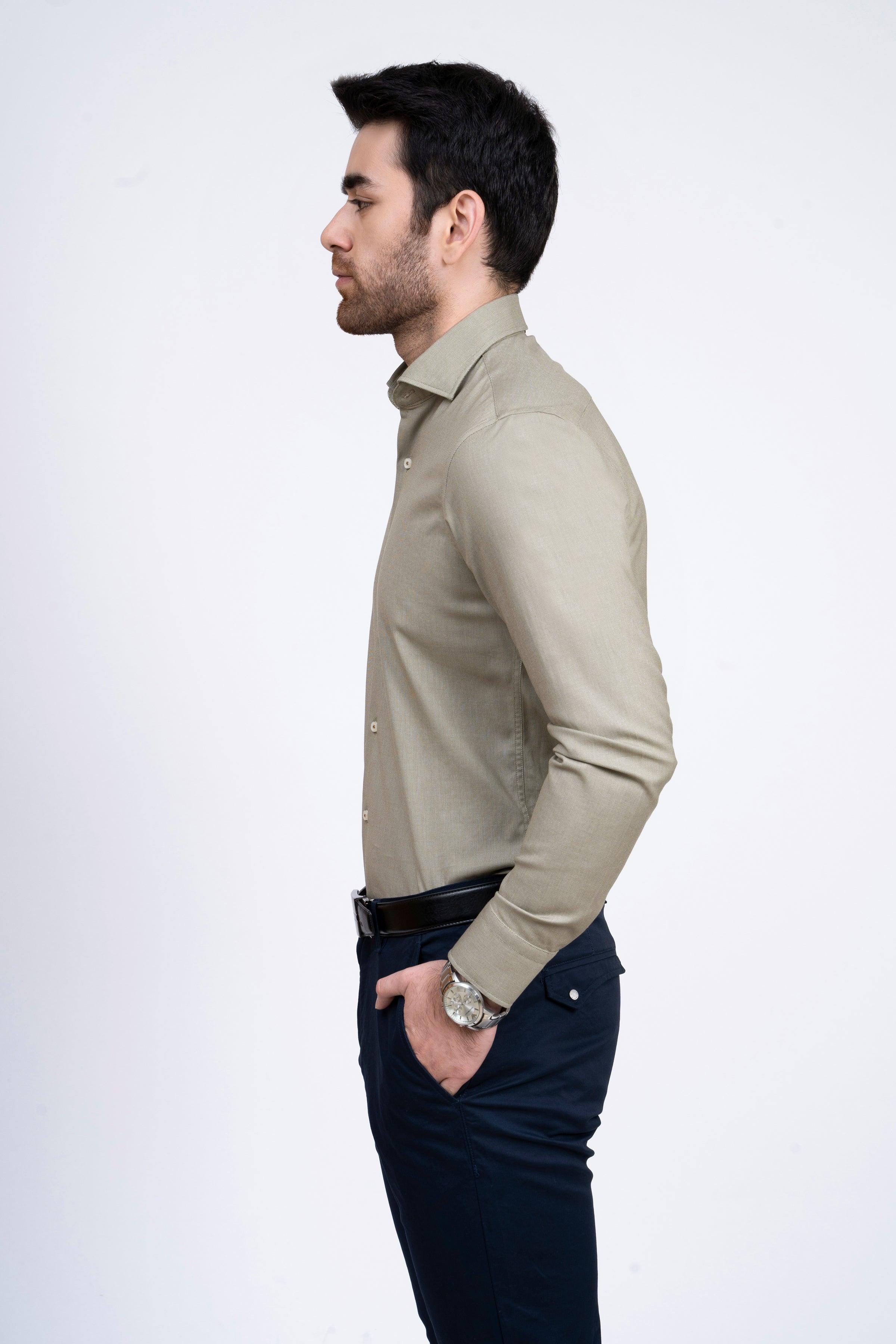 SMART SHIRT KHAKI at Charcoal Clothing
