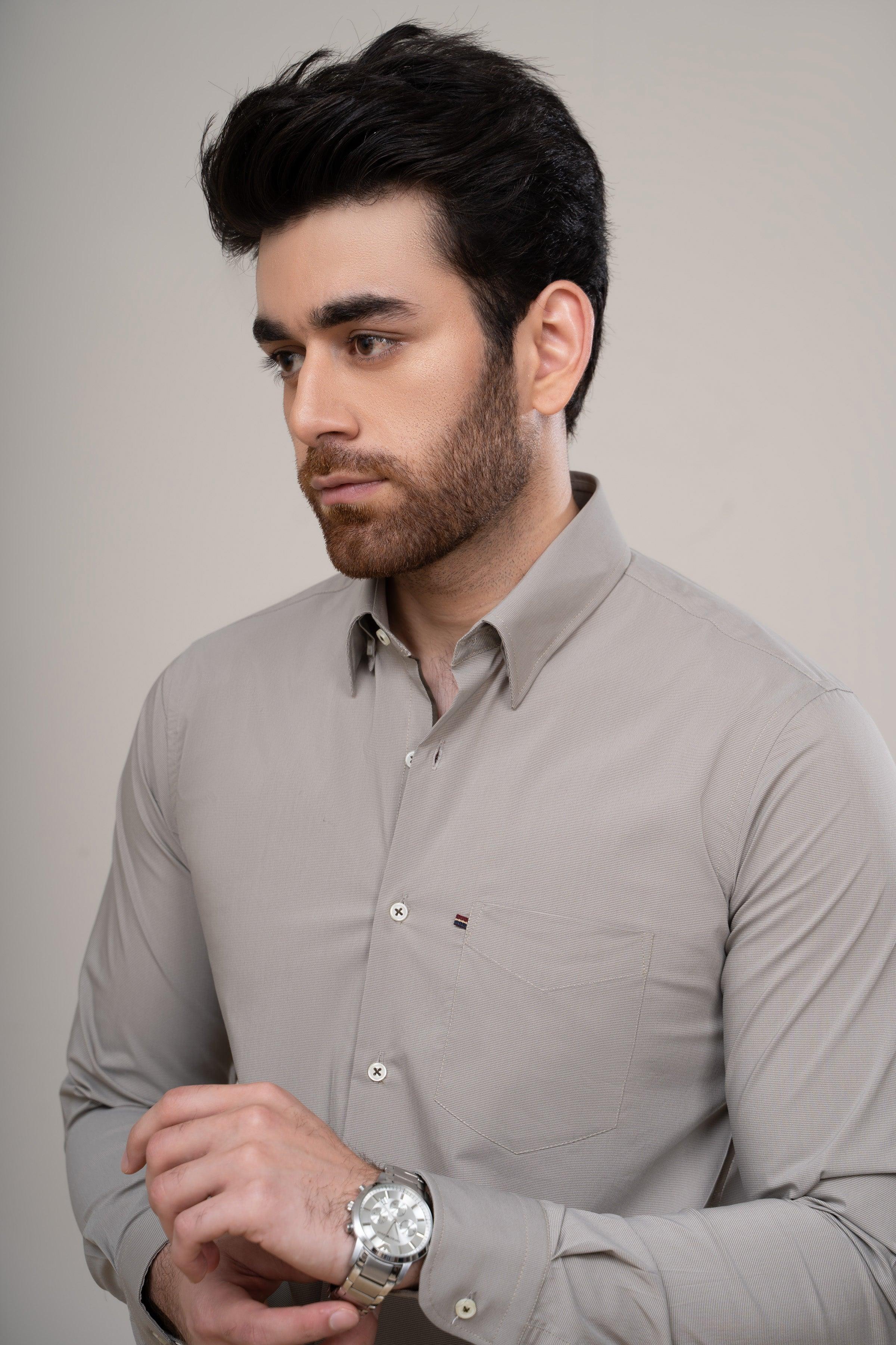 SMART SHIRT KHAKI at Charcoal Clothing
