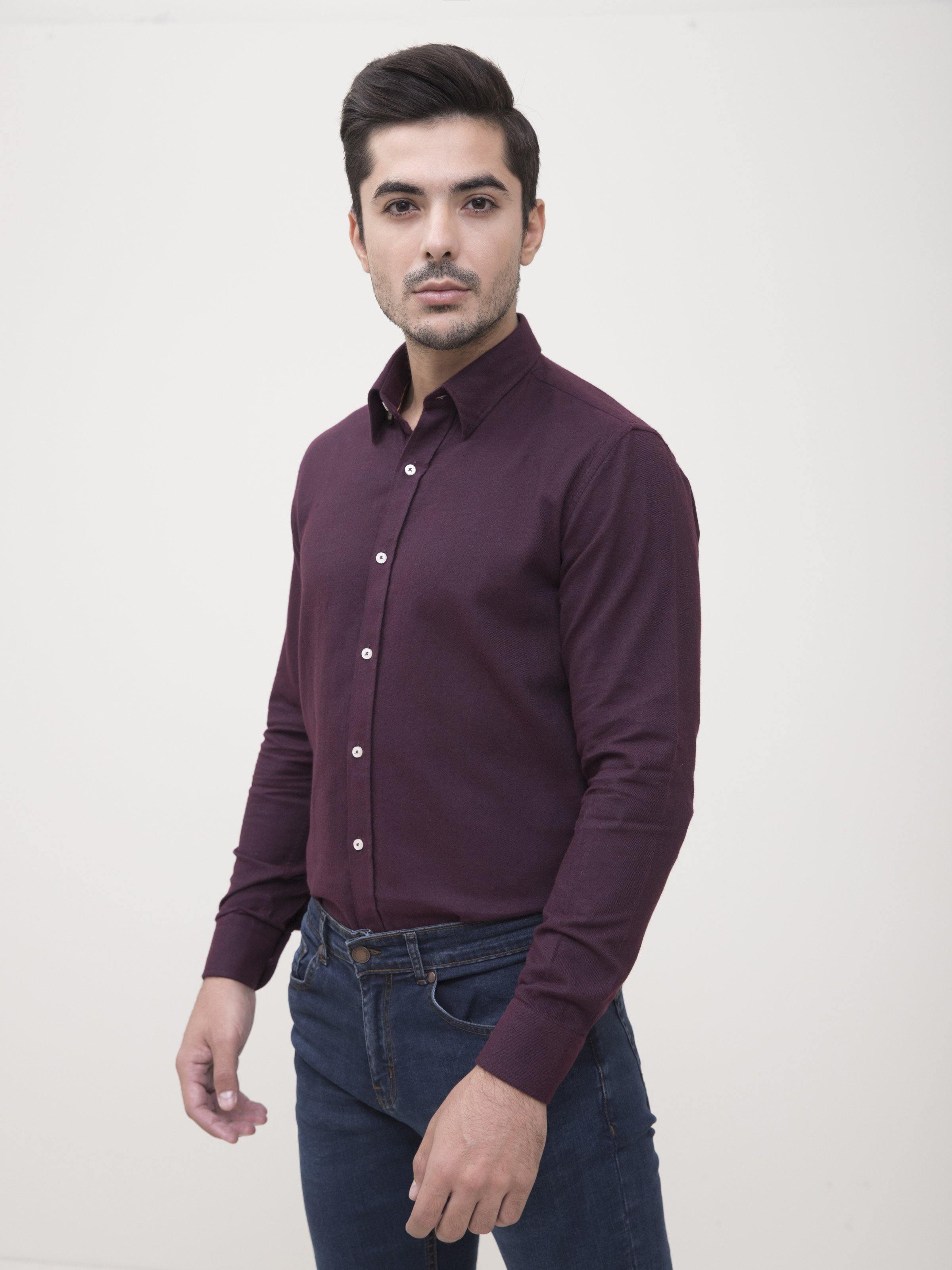 SMART SHIRT MAROON at Charcoal Clothing