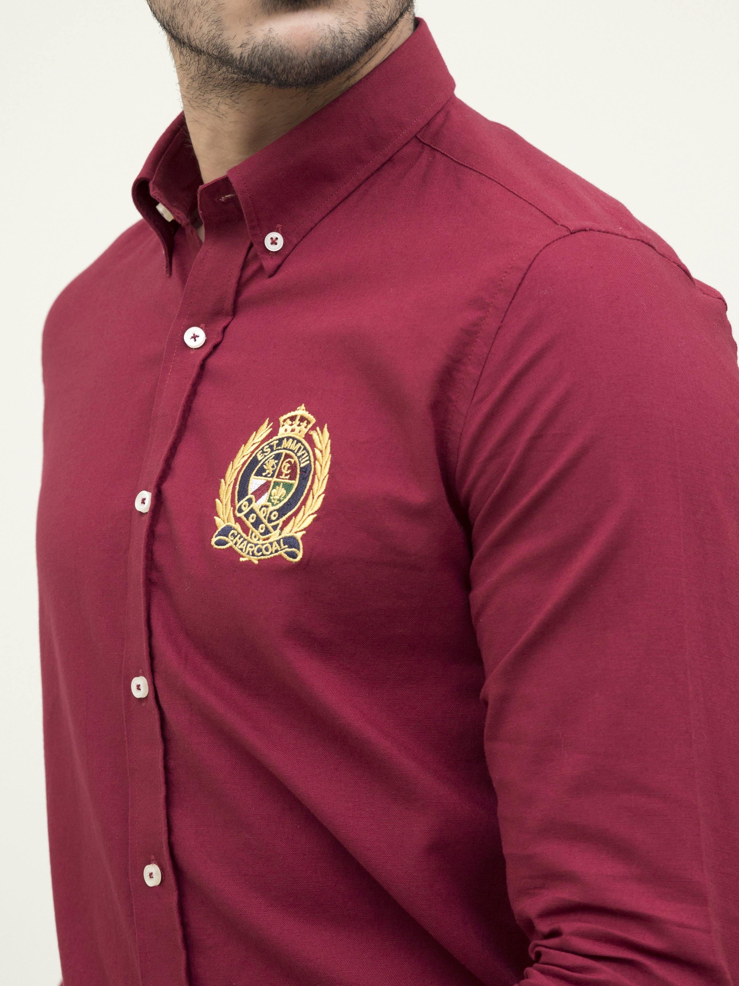 SMART SHIRT MAROON at Charcoal Clothing