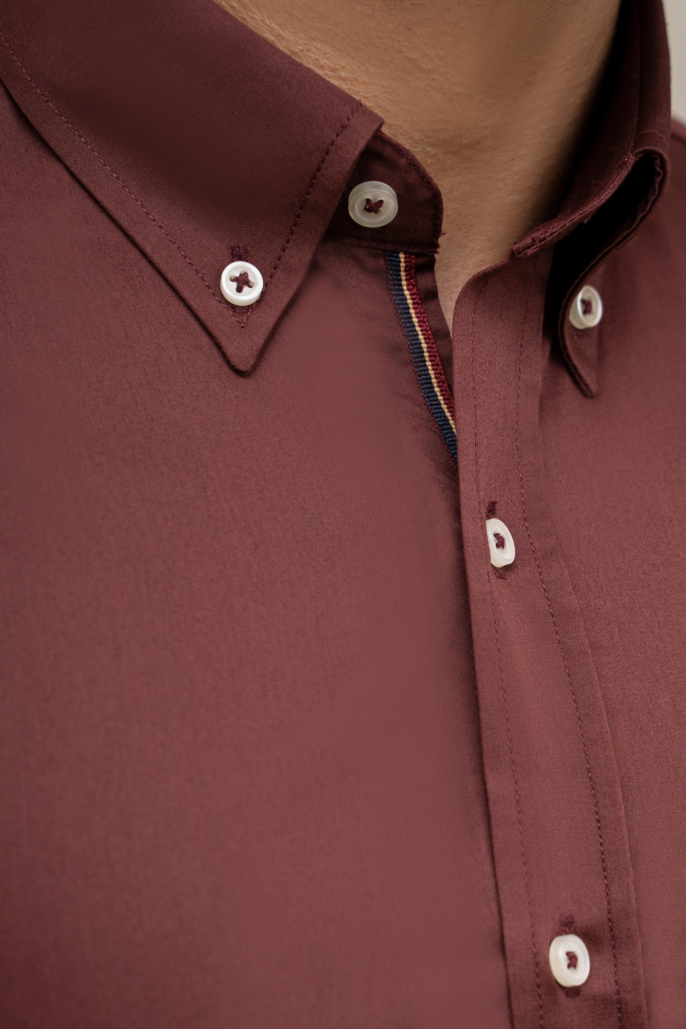 SMART SHIRT MAROON at Charcoal Clothing