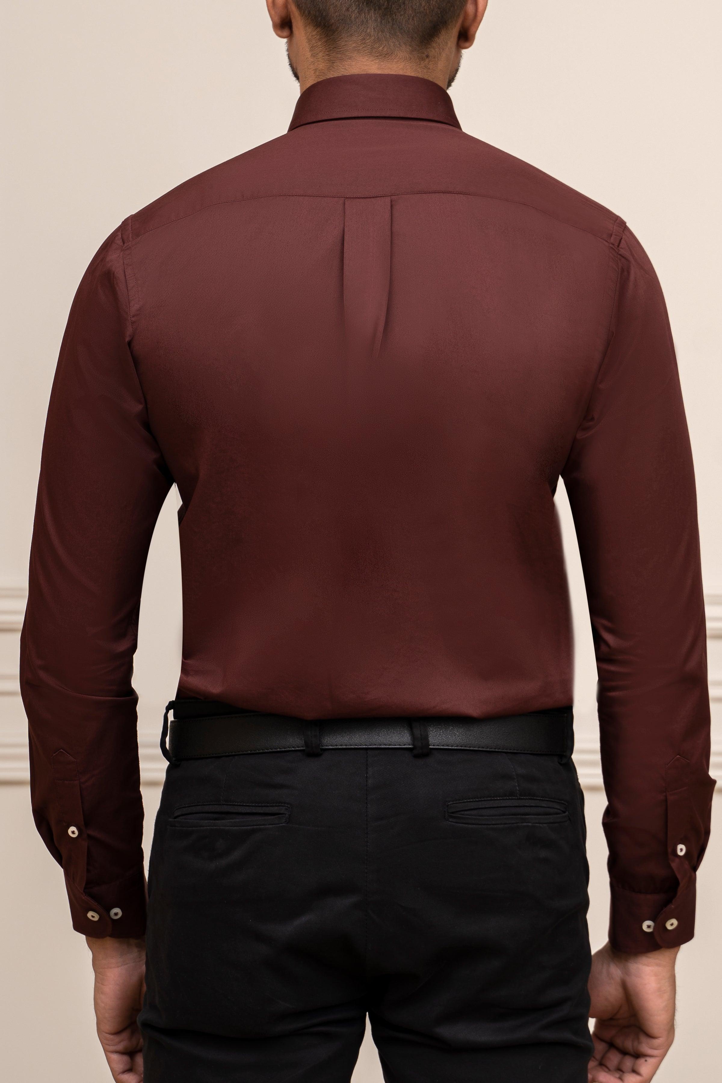 SMART SHIRT MAROON at Charcoal Clothing