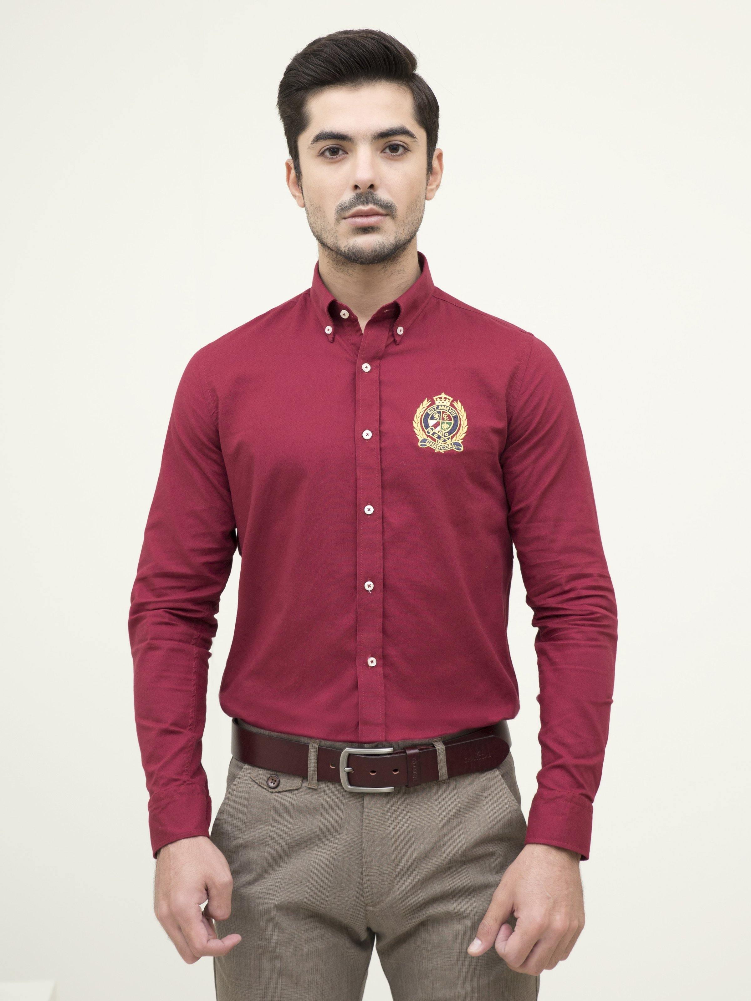SMART SHIRT MAROON at Charcoal Clothing