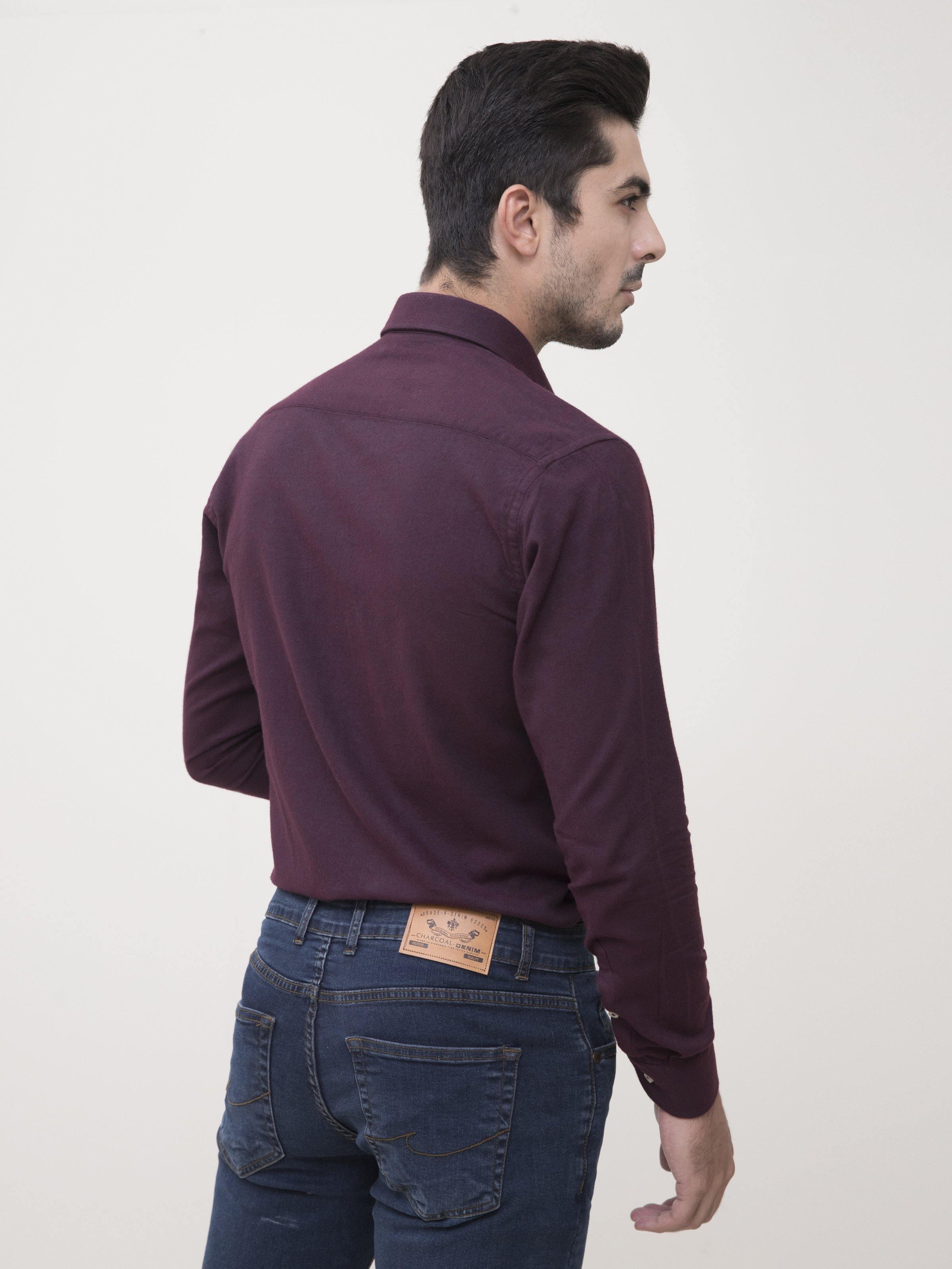 SMART SHIRT MAROON at Charcoal Clothing
