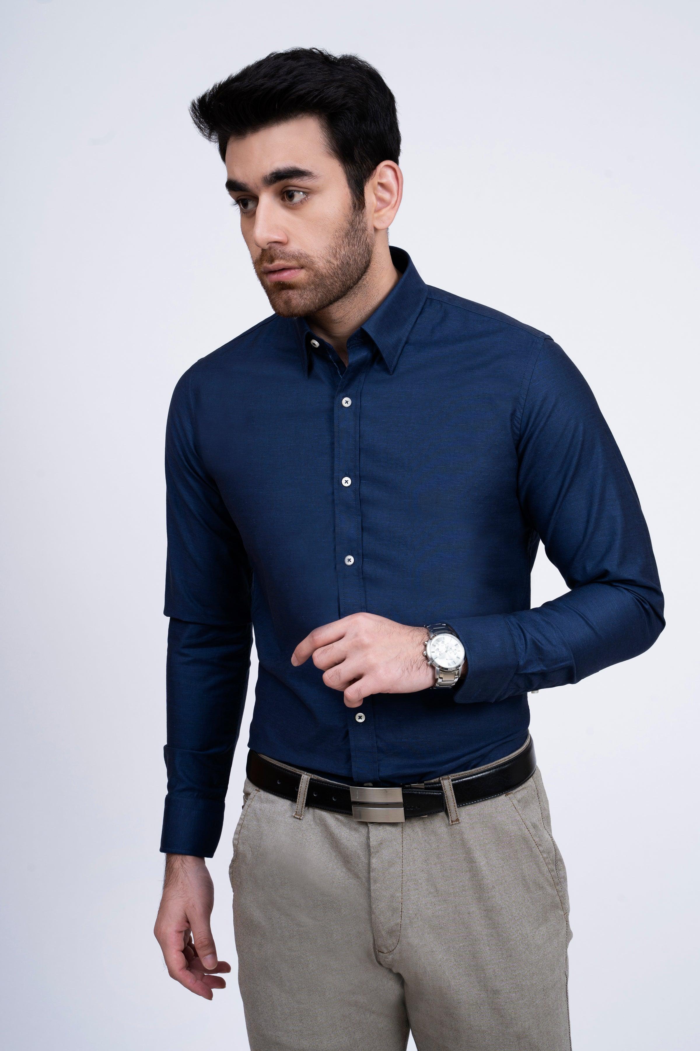 SMART SHIRT NAVY at Charcoal Clothing