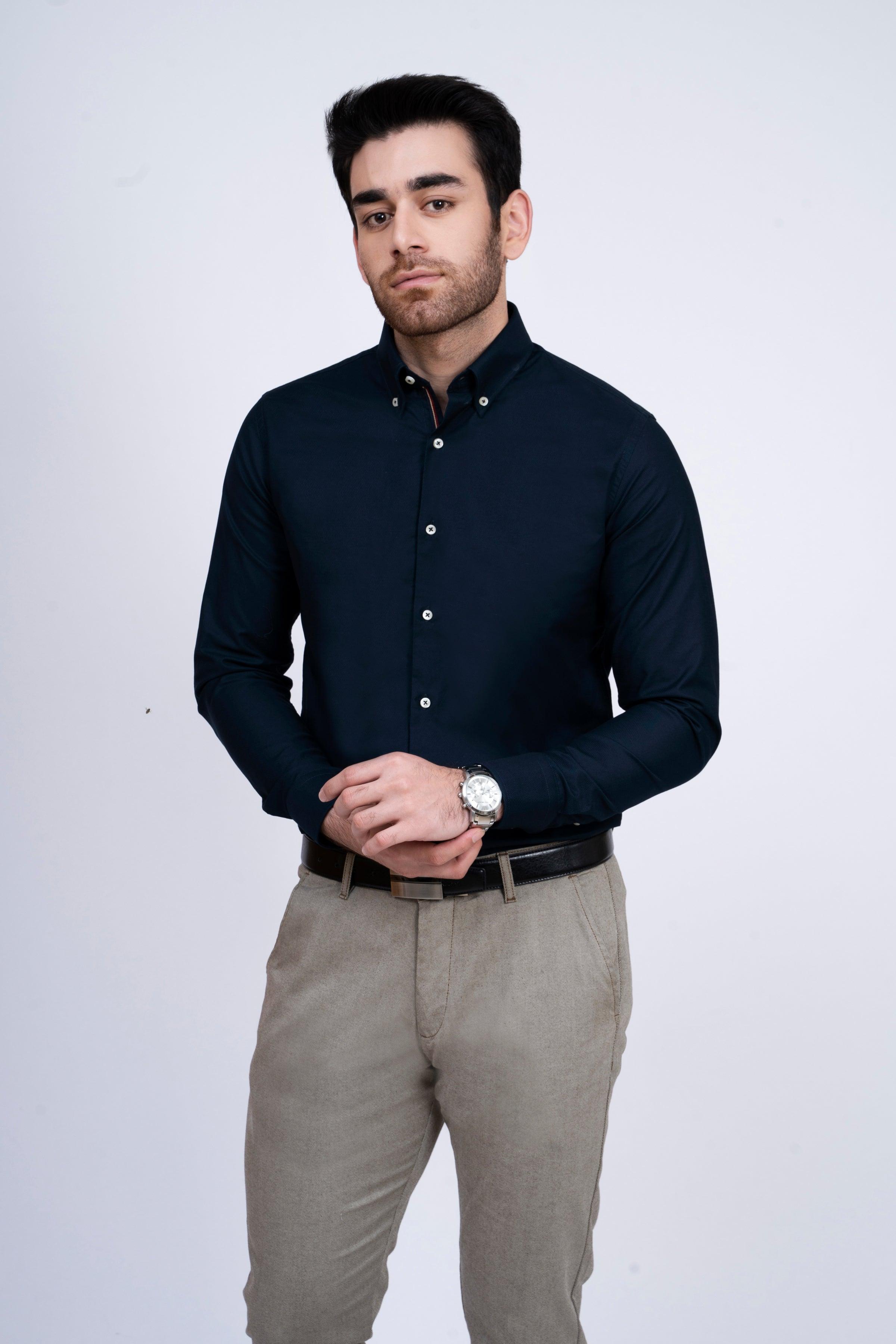 SMART SHIRT NAVY at Charcoal Clothing