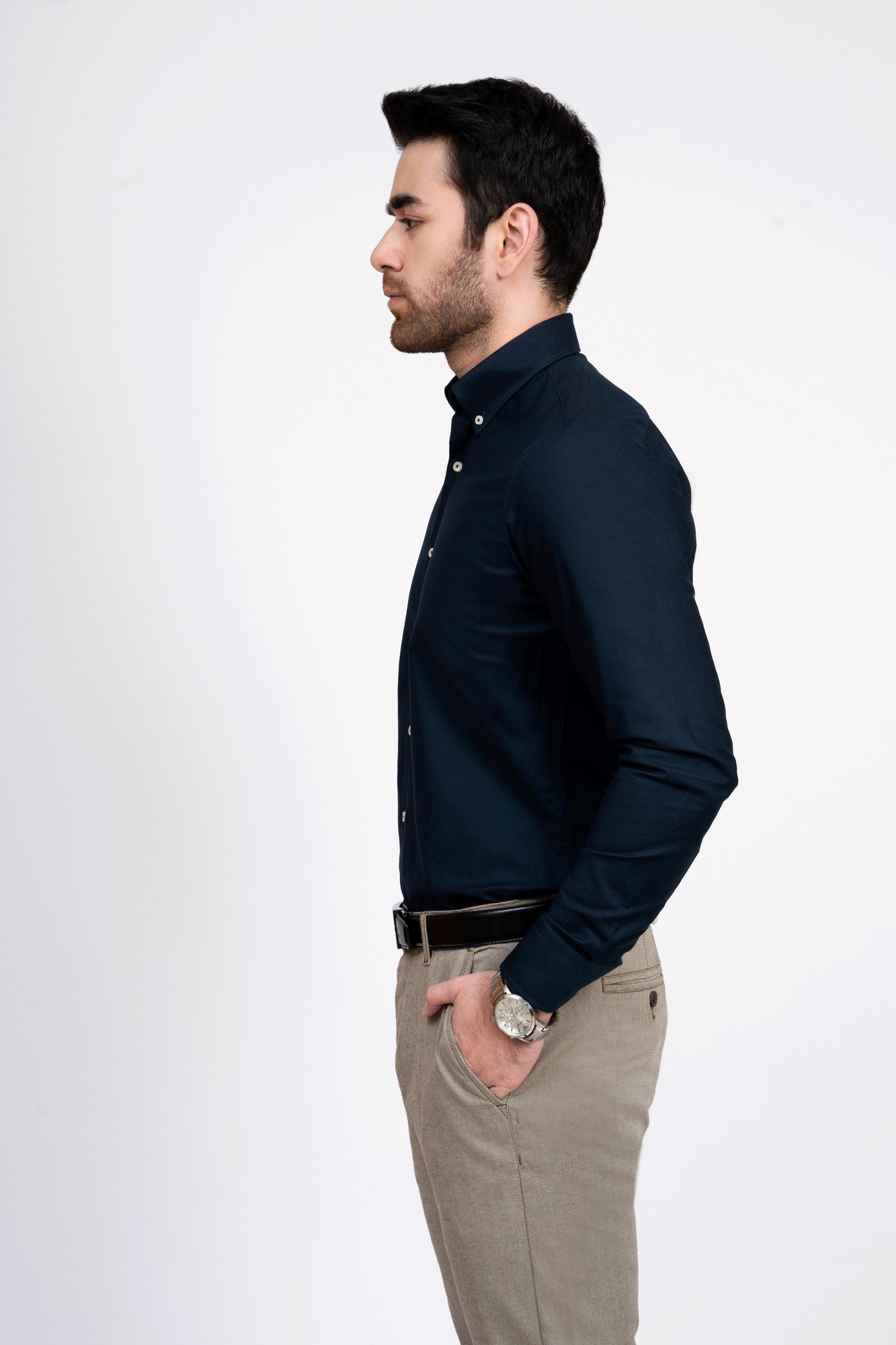 SMART SHIRT NAVY at Charcoal Clothing