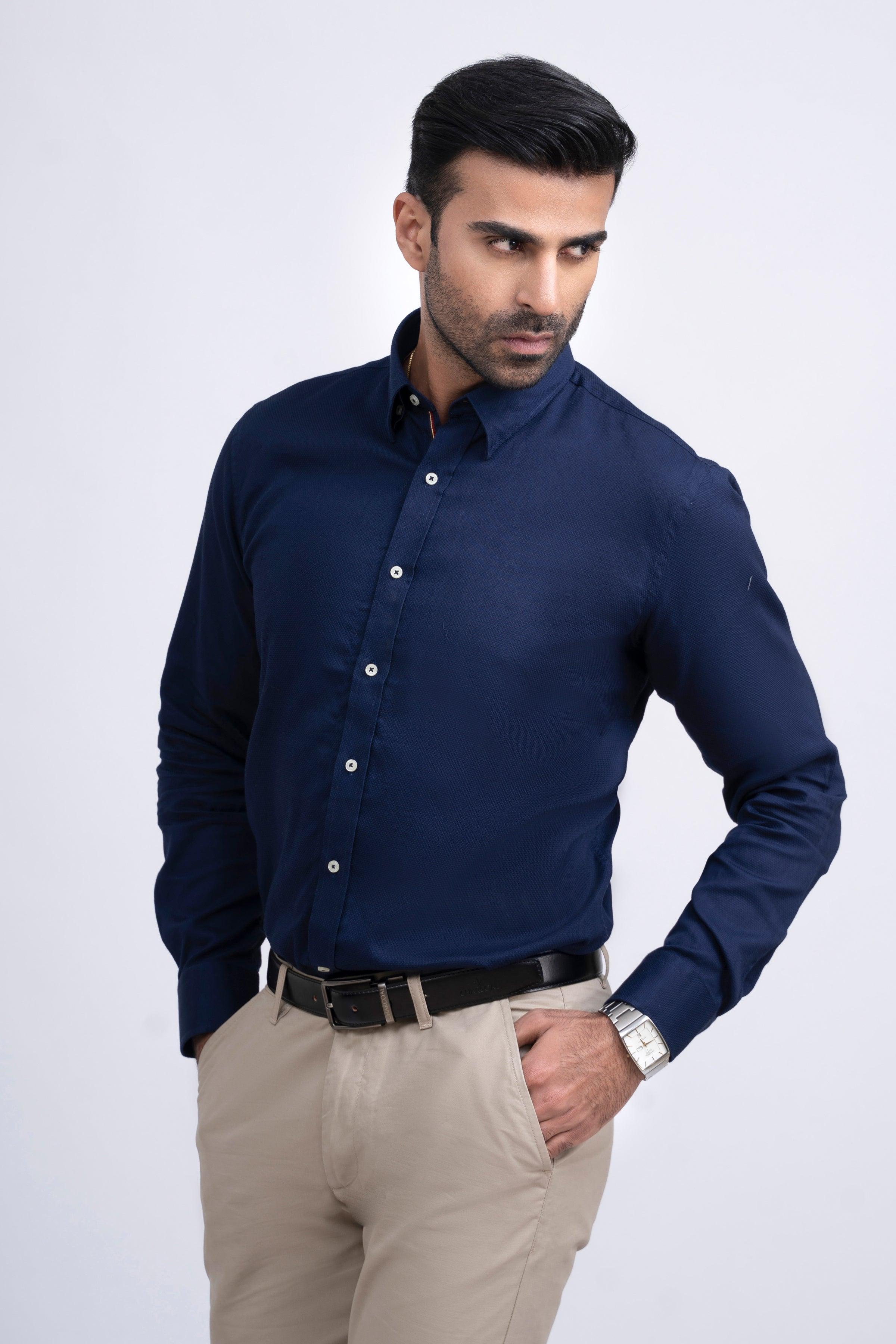 SMART SHIRT NAVY at Charcoal Clothing
