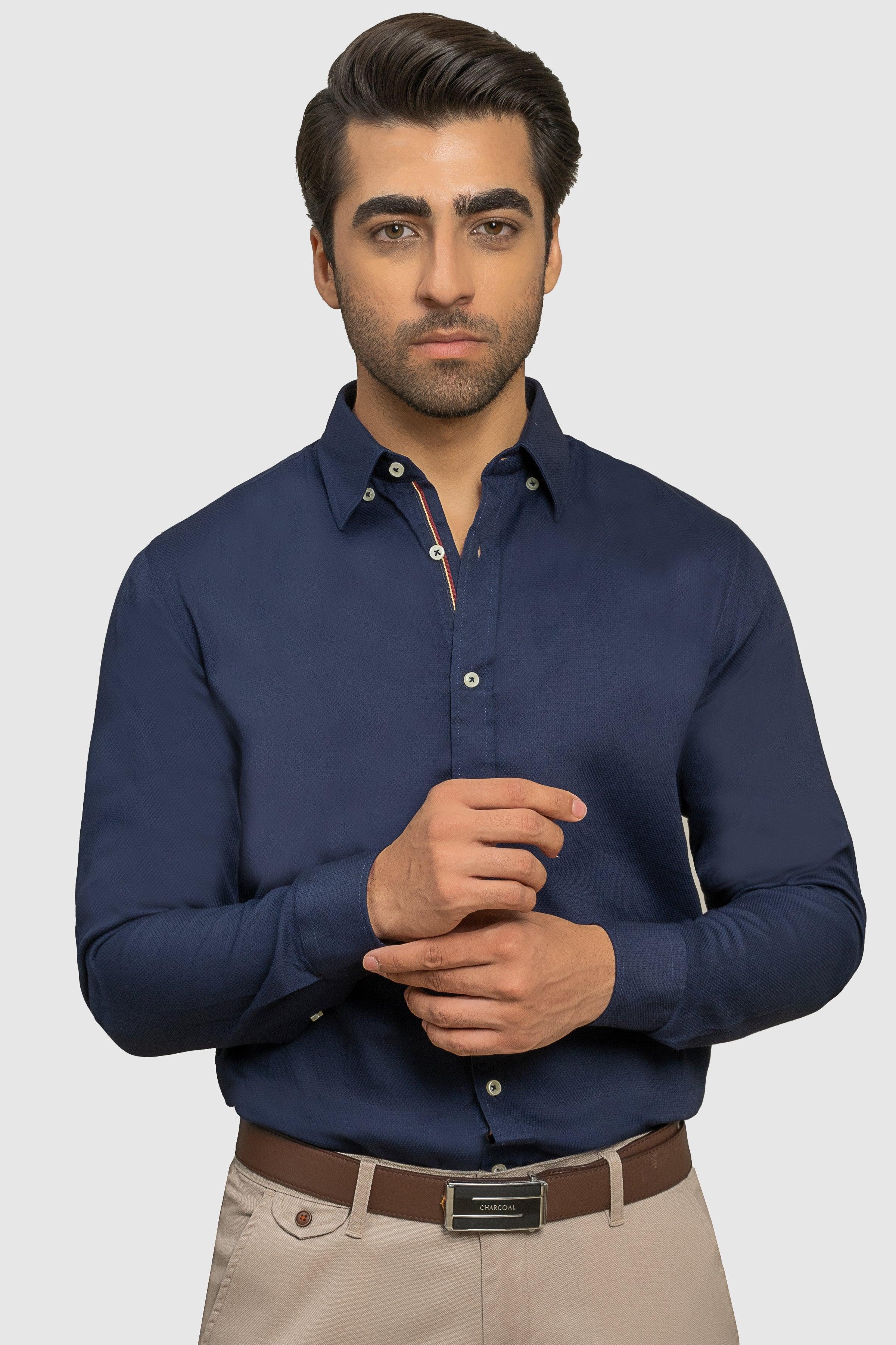SMART SHIRT NAVY at Charcoal Clothing