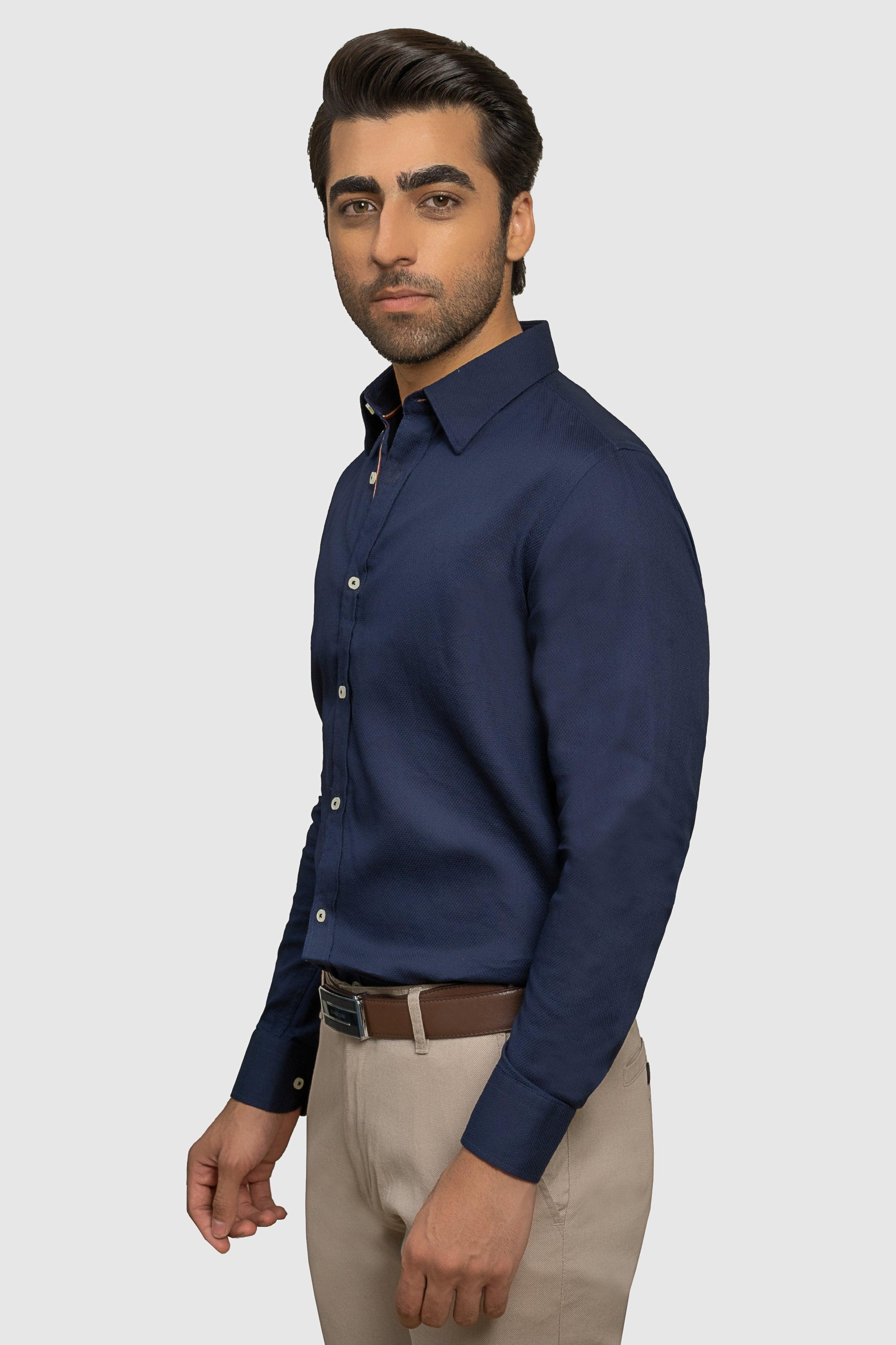 SMART SHIRT NAVY at Charcoal Clothing