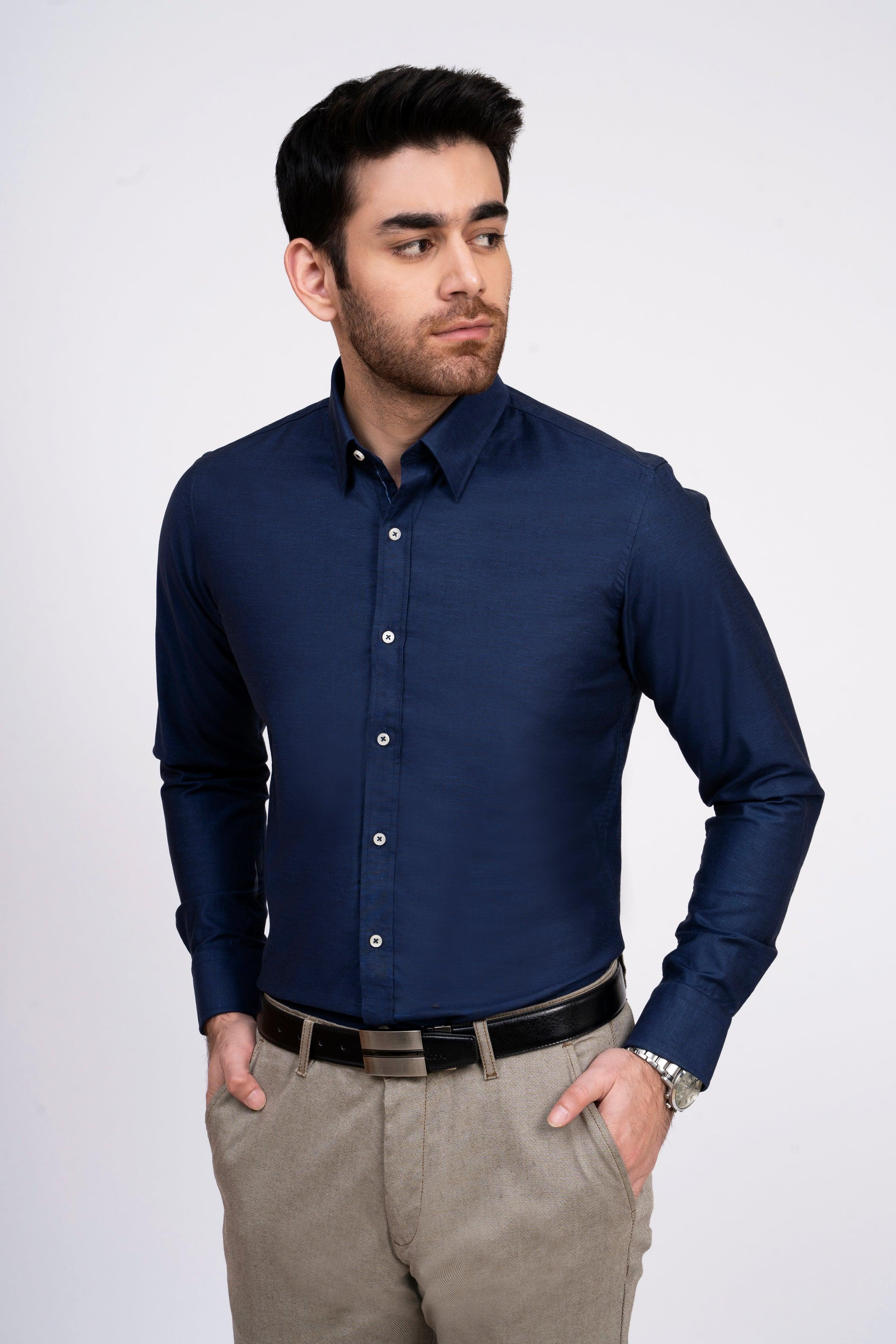 SMART SHIRT NAVY at Charcoal Clothing