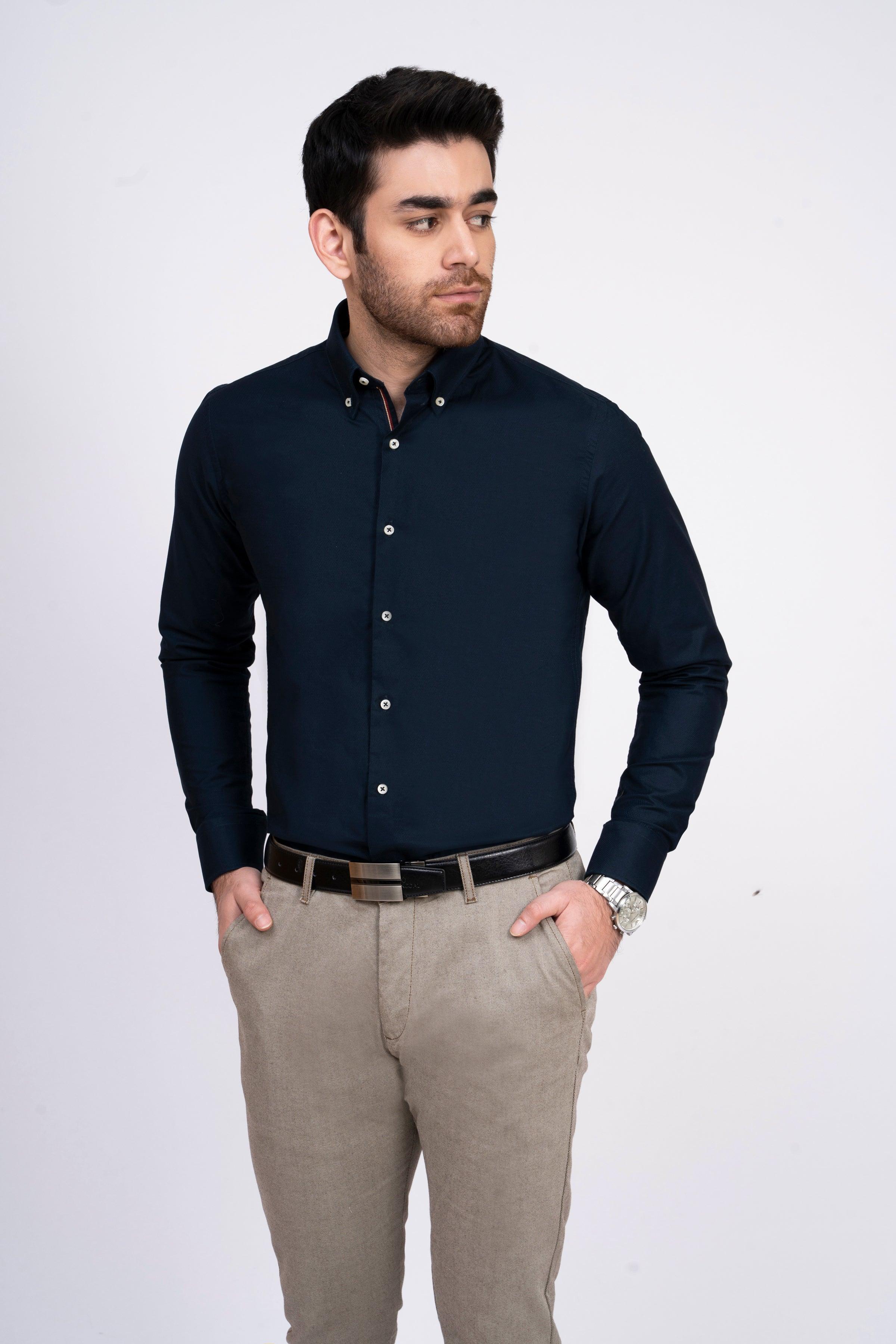 SMART SHIRT NAVY at Charcoal Clothing