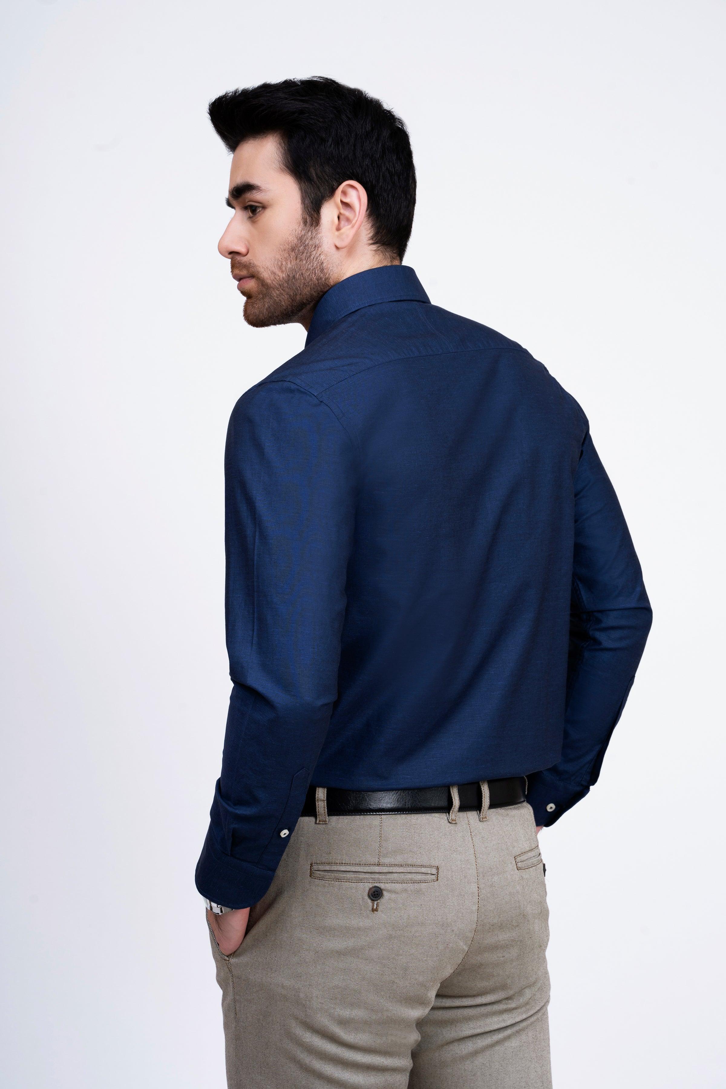 SMART SHIRT NAVY at Charcoal Clothing