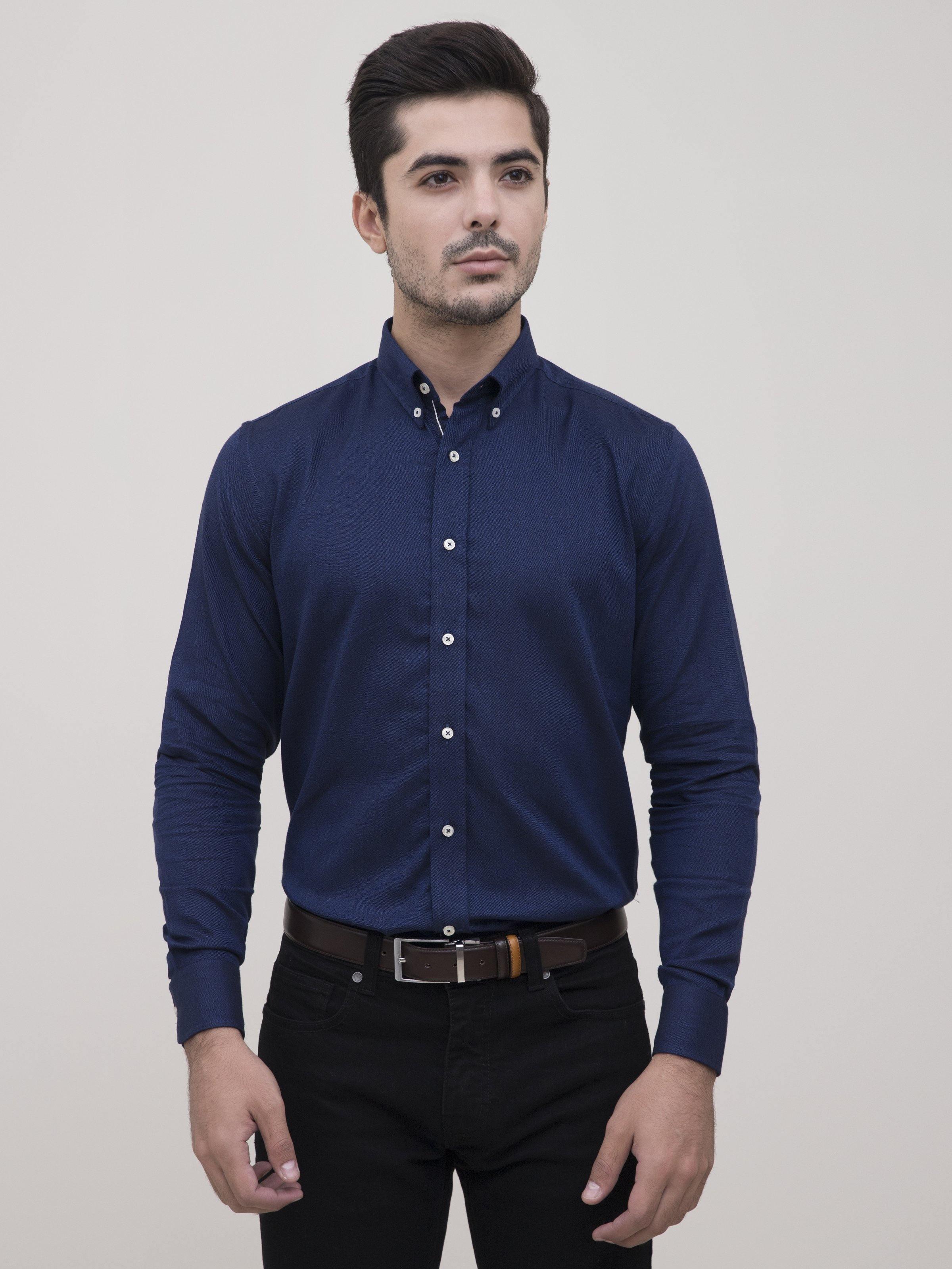 SMART SHIRT NAVY at Charcoal Clothing