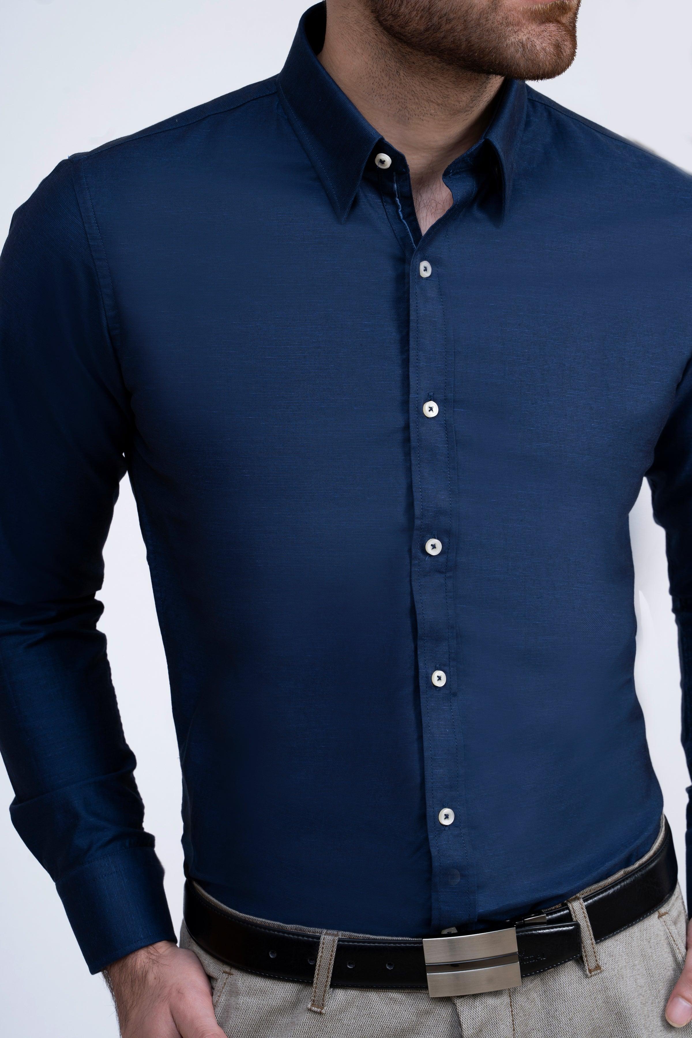 SMART SHIRT NAVY at Charcoal Clothing