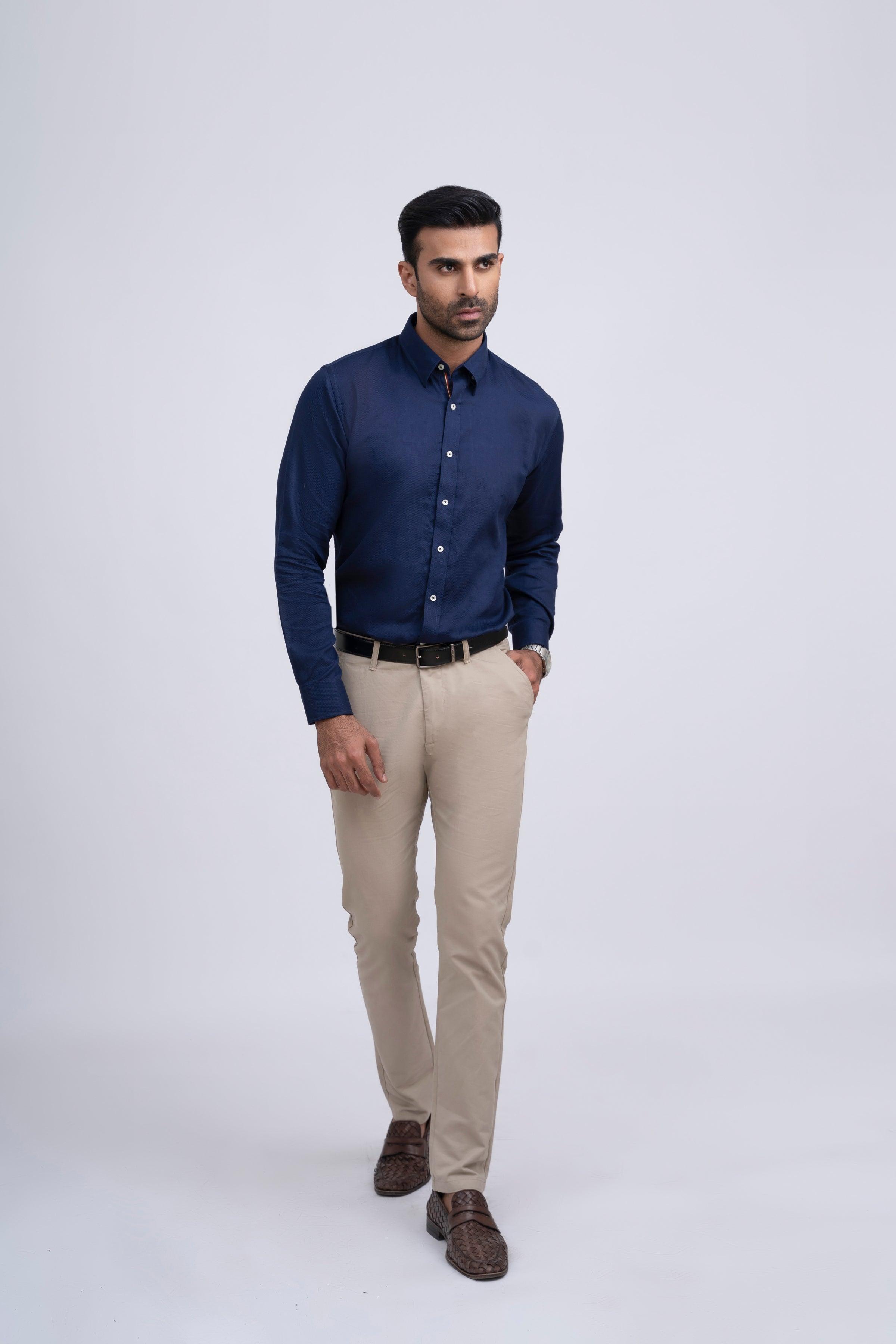 SMART SHIRT NAVY at Charcoal Clothing