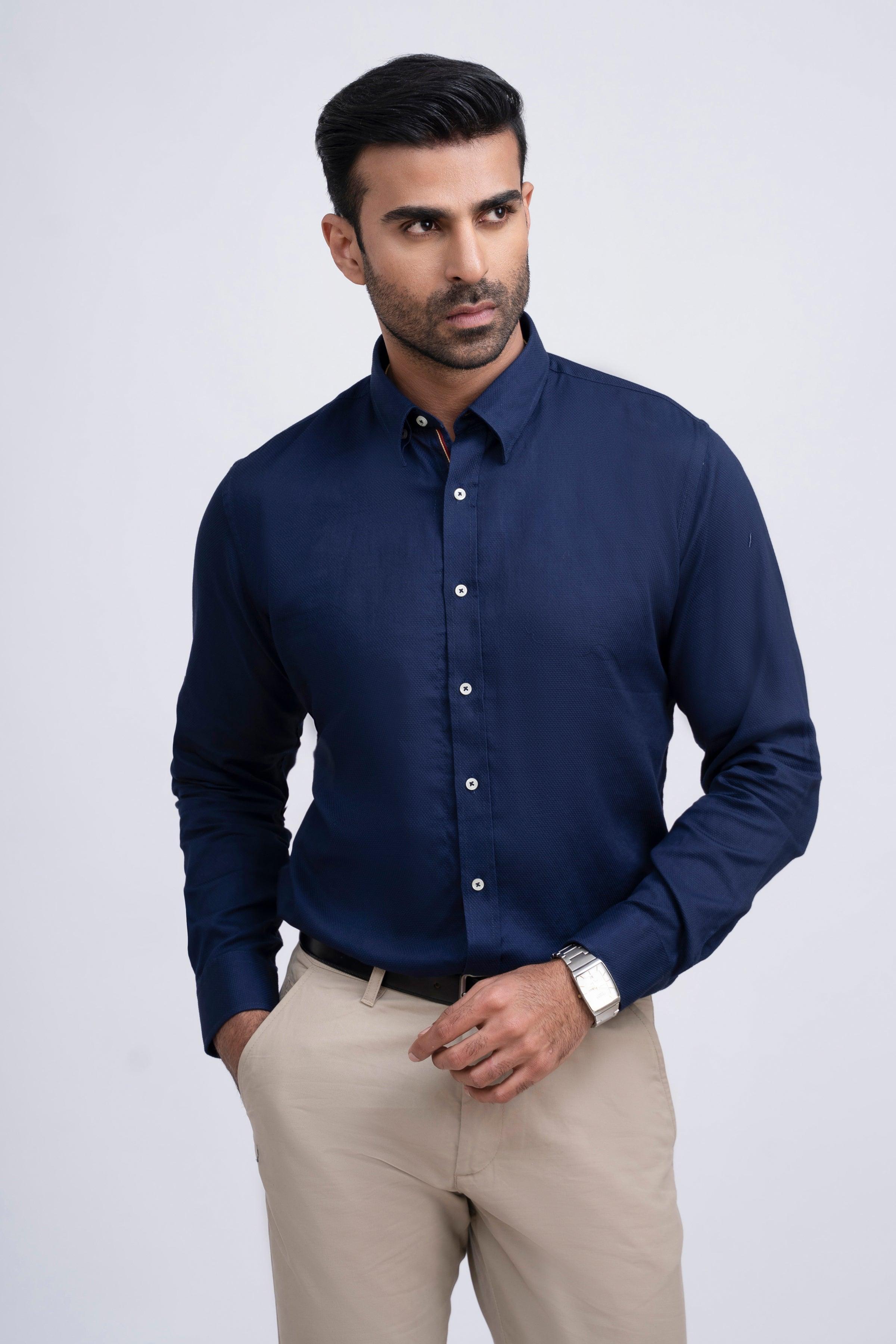 SMART SHIRT NAVY at Charcoal Clothing