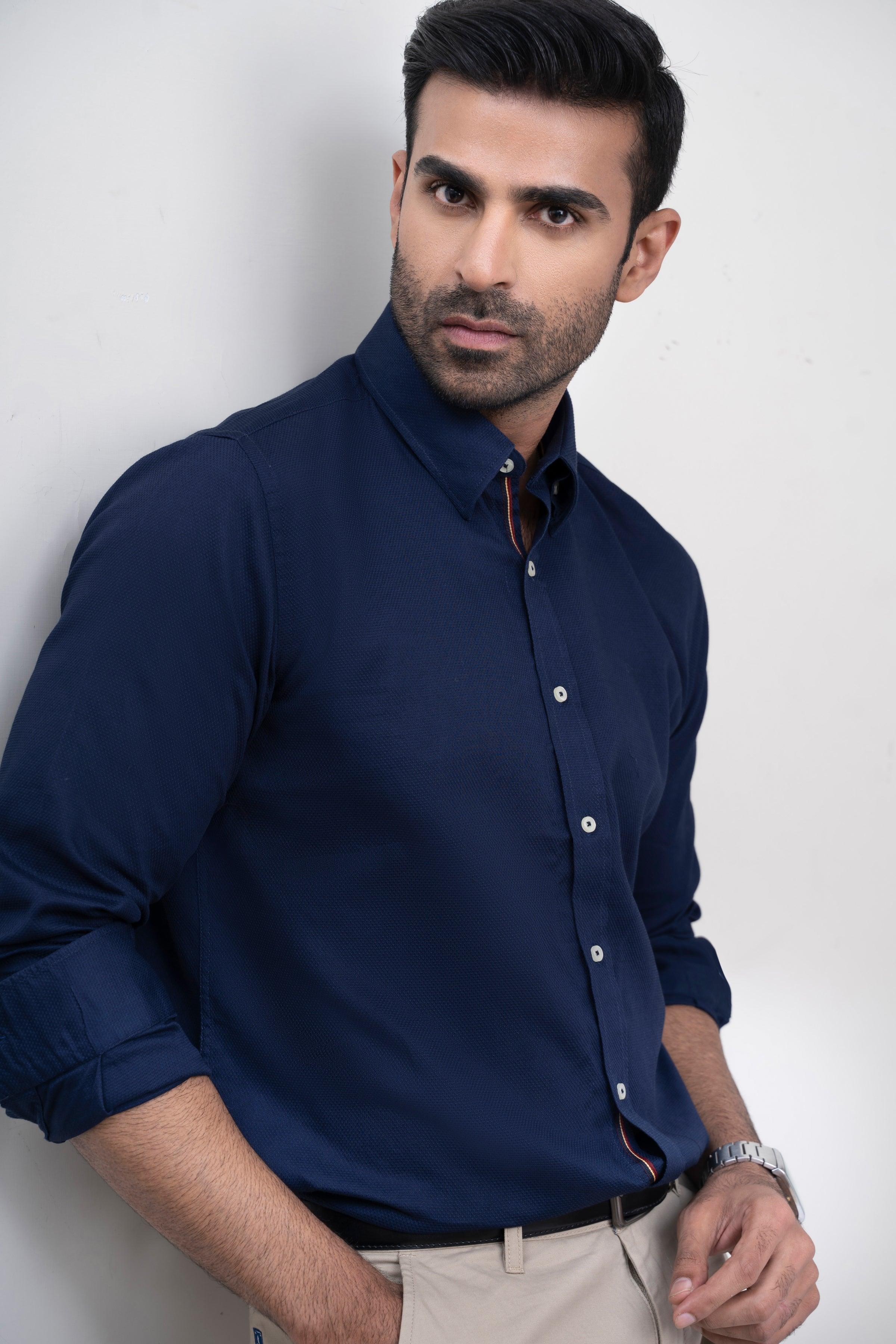 SMART SHIRT NAVY at Charcoal Clothing