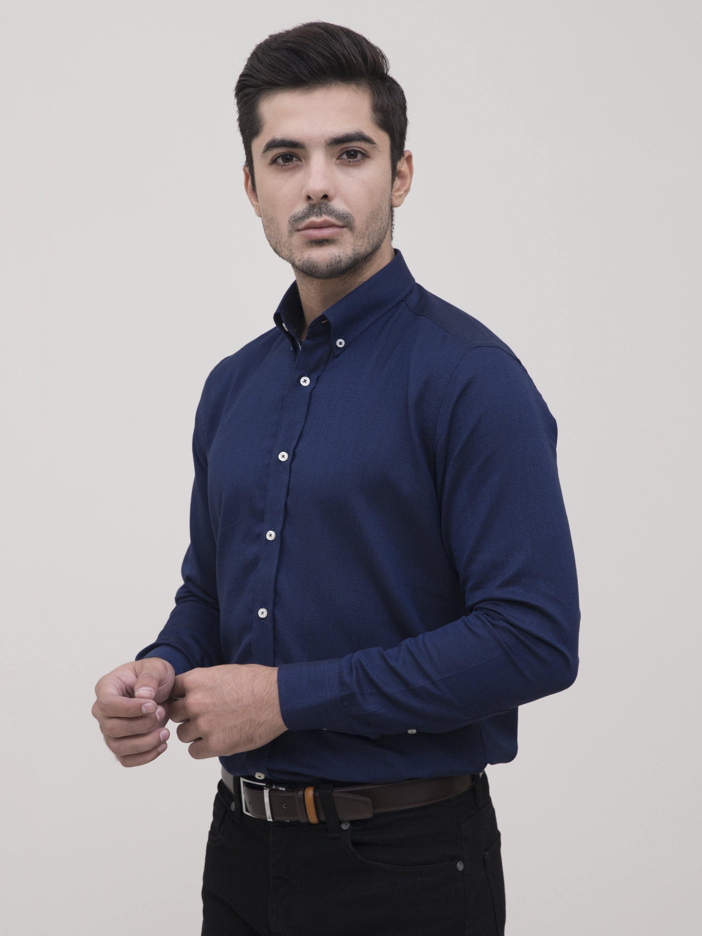 SMART SHIRT NAVY at Charcoal Clothing