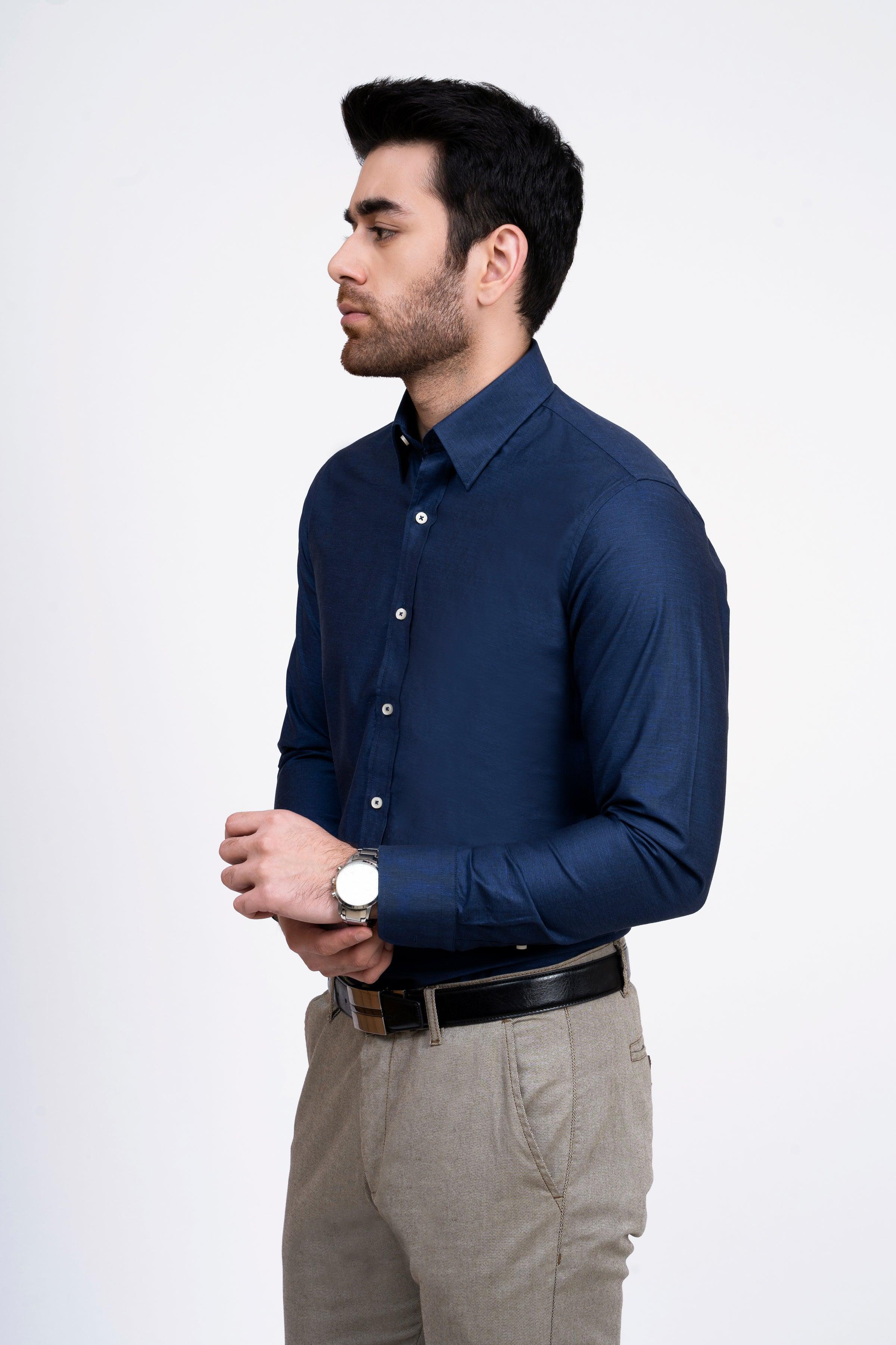 SMART SHIRT NAVY at Charcoal Clothing