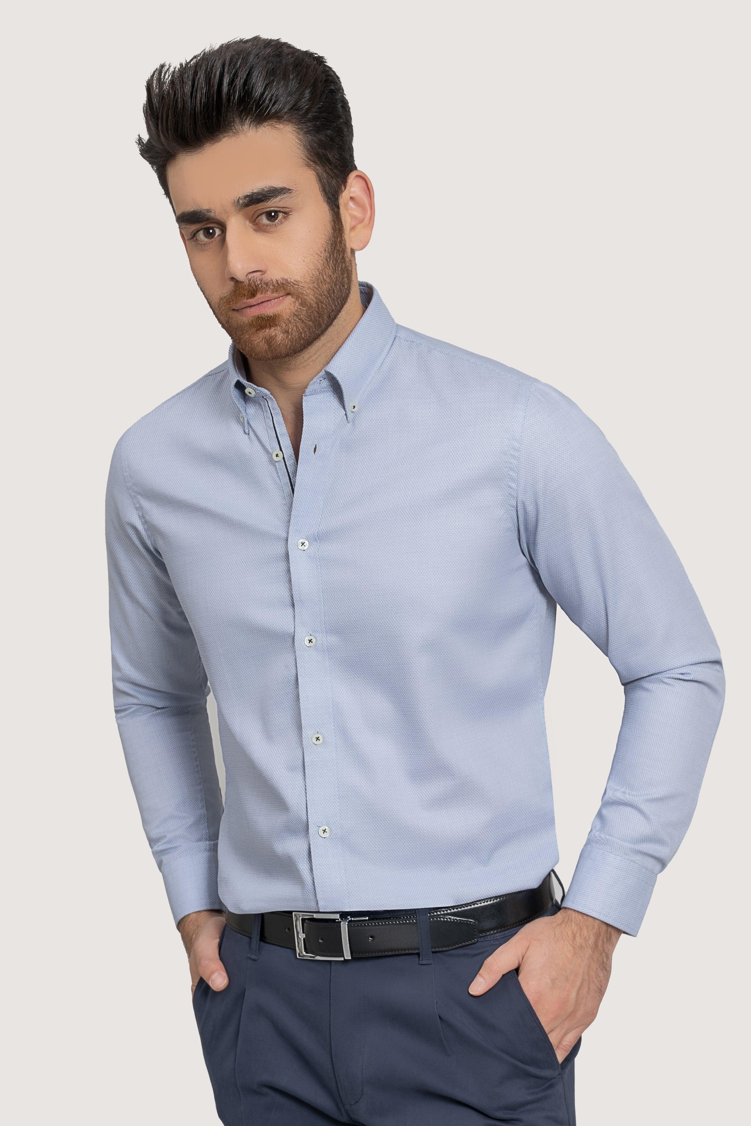 SMART SHIRT OFF WHITE SELF at Charcoal Clothing
