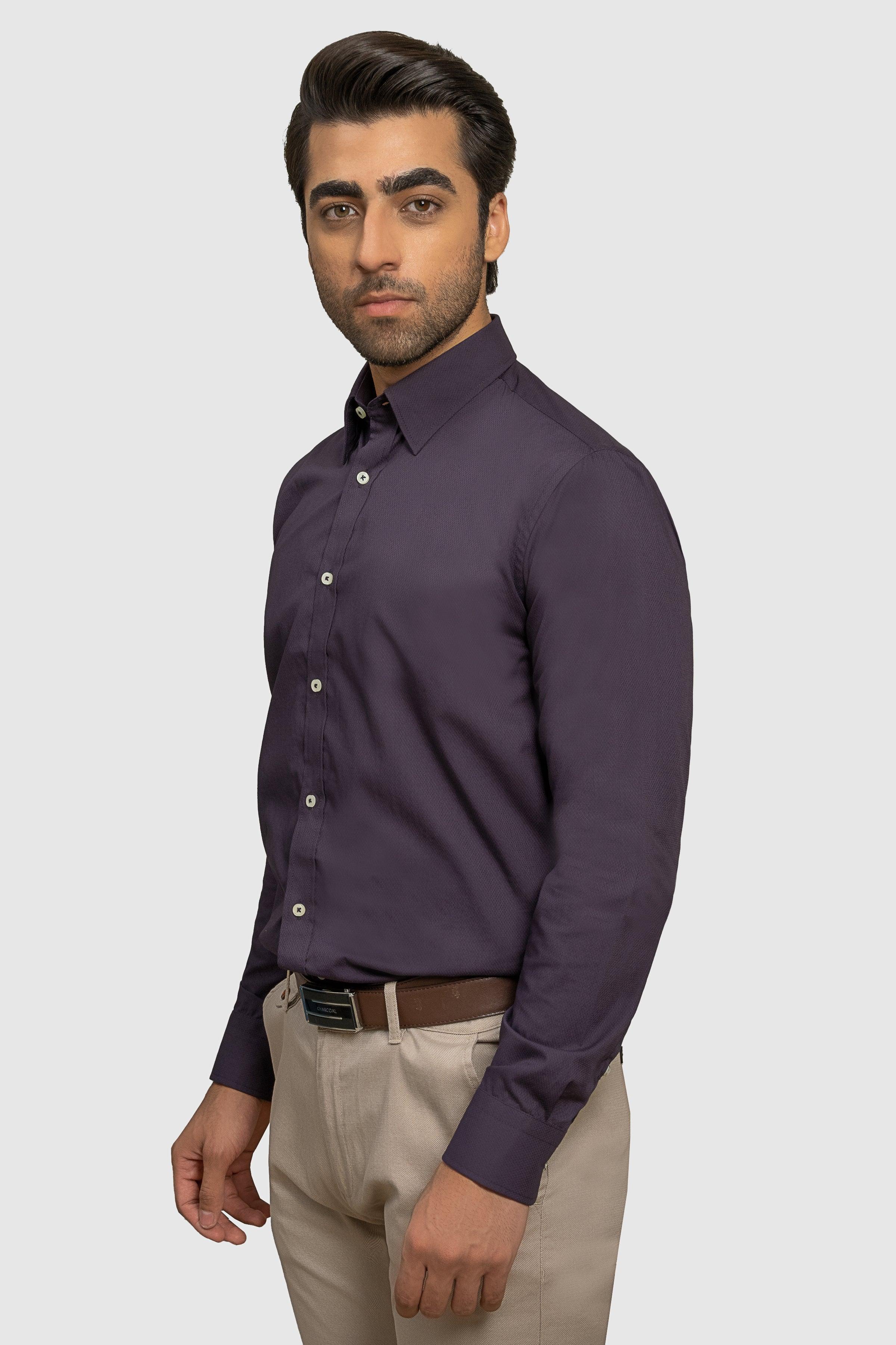 SMART SHIRT PLUM at Charcoal Clothing