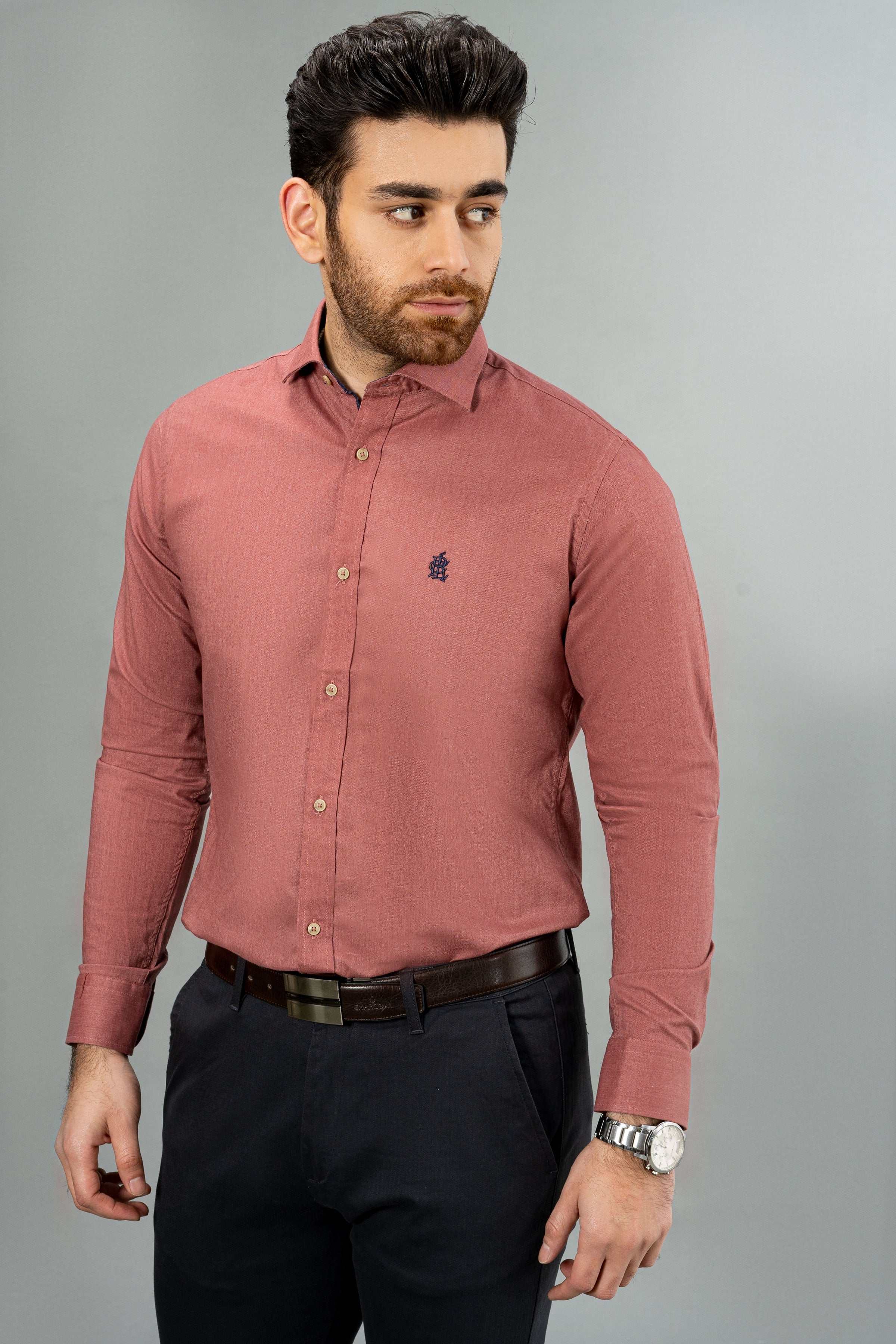 SMART SHIRT RUST at Charcoal Clothing