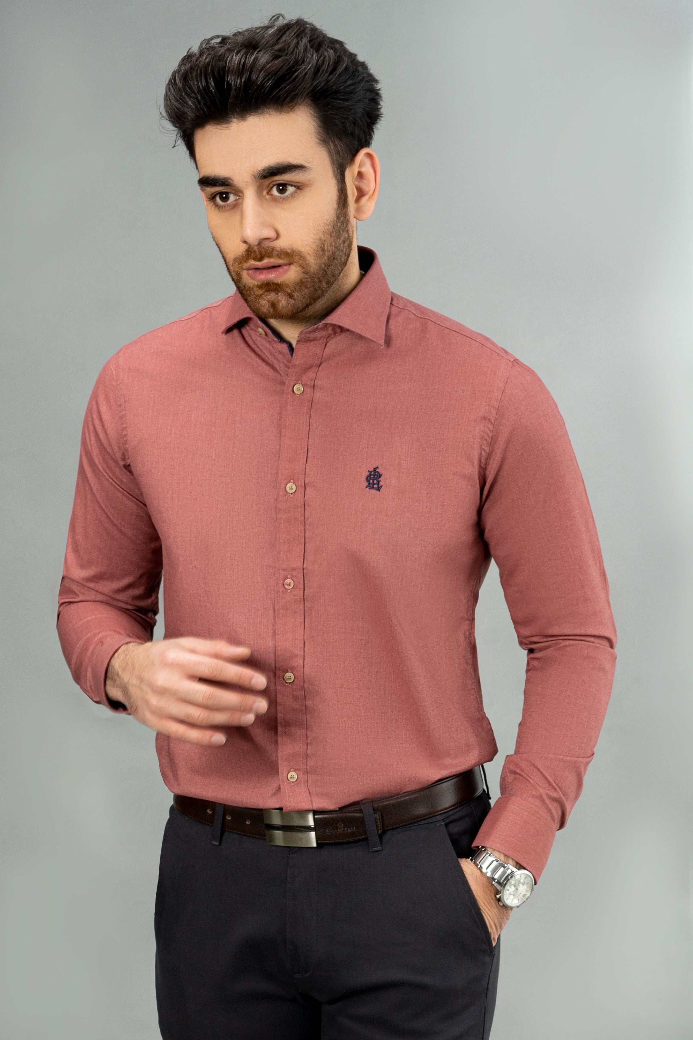 SMART SHIRT RUST at Charcoal Clothing