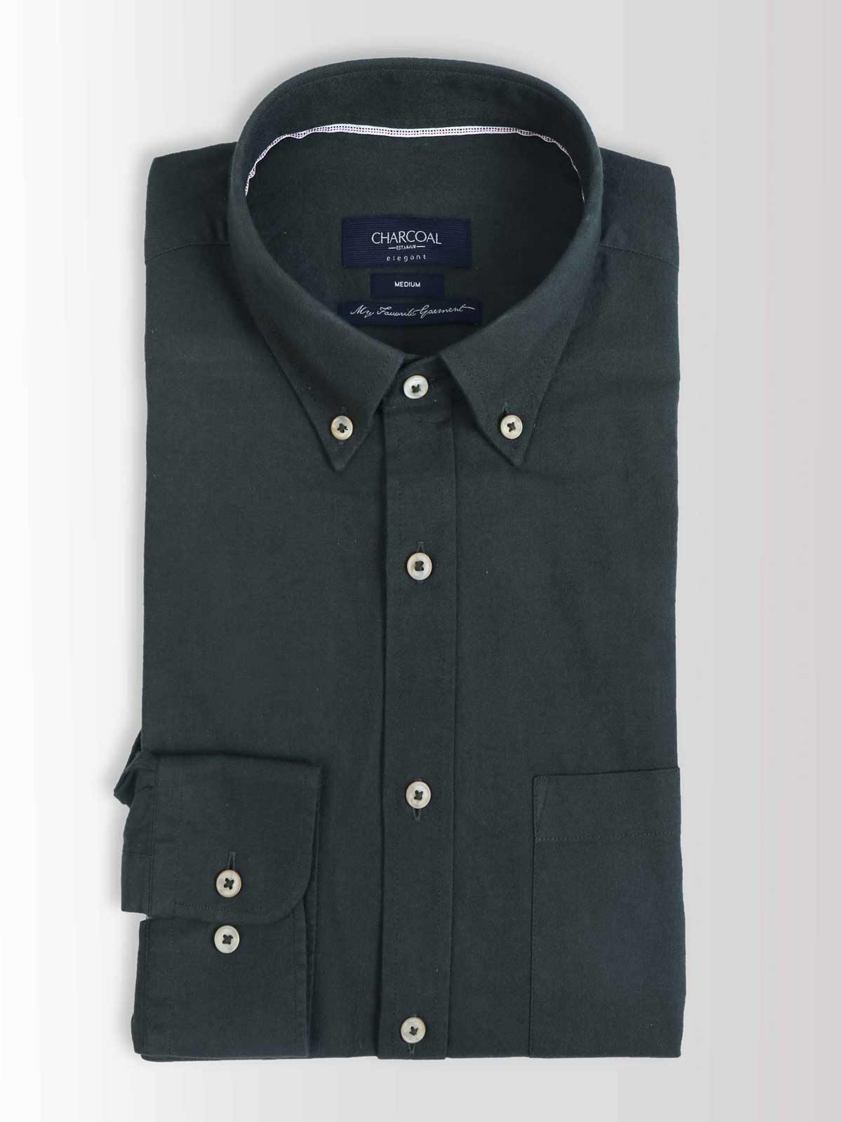 SMART SHIRT WOOL GREEN at Charcoal Clothing