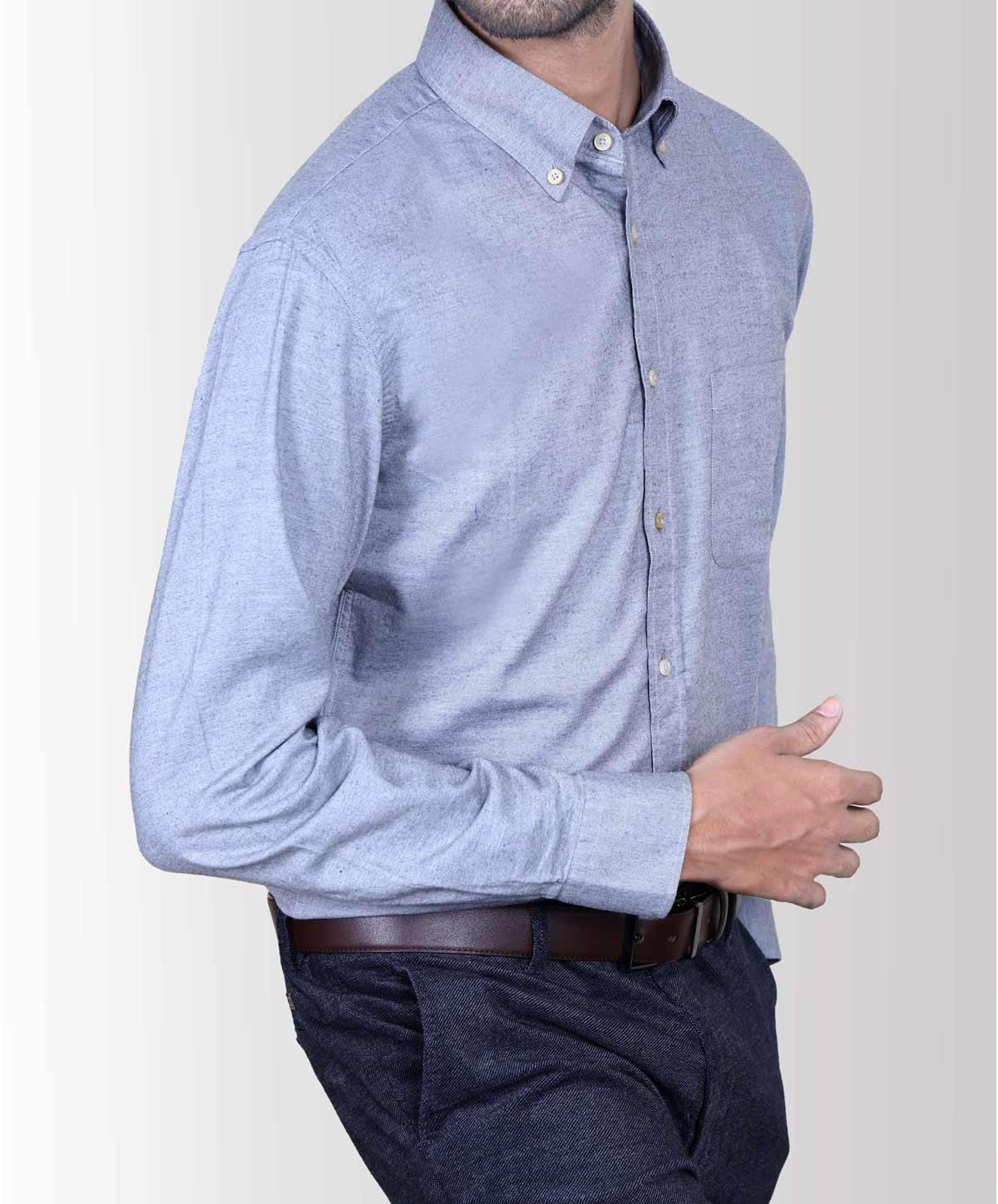 SMART SHIRT WOOL GREY at Charcoal Clothing