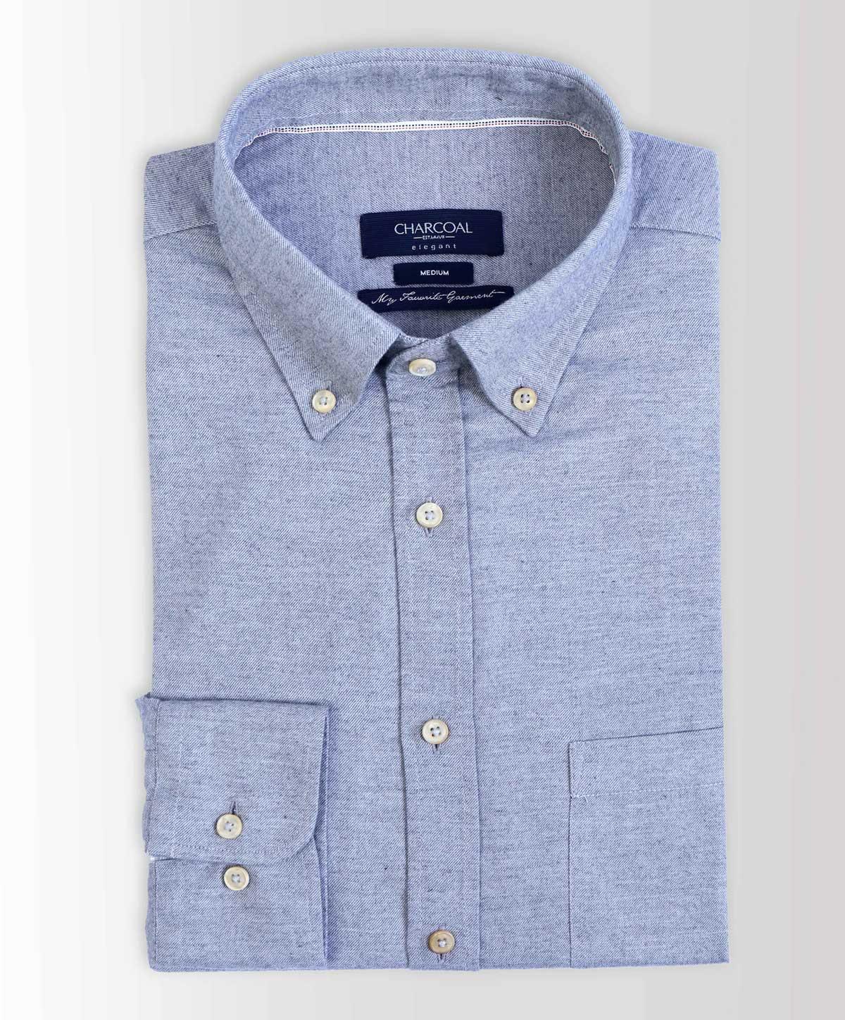 SMART SHIRT WOOL GREY at Charcoal Clothing