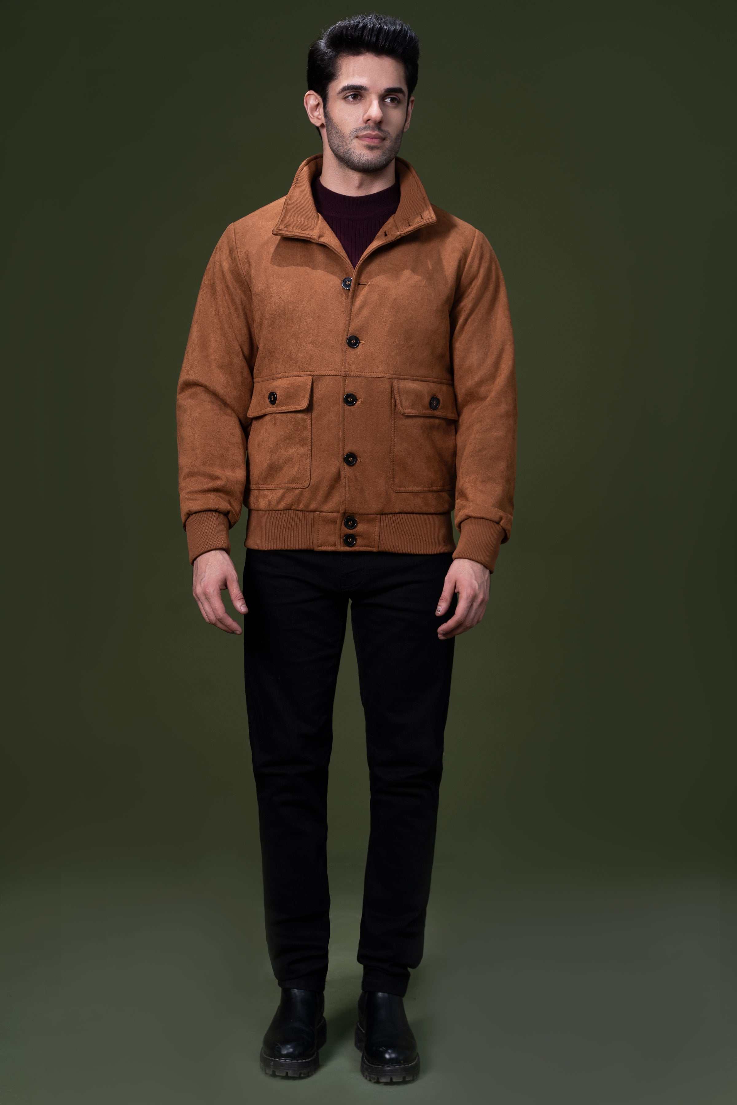 SUEDE JACKET BROWN at Charcoal Clothing