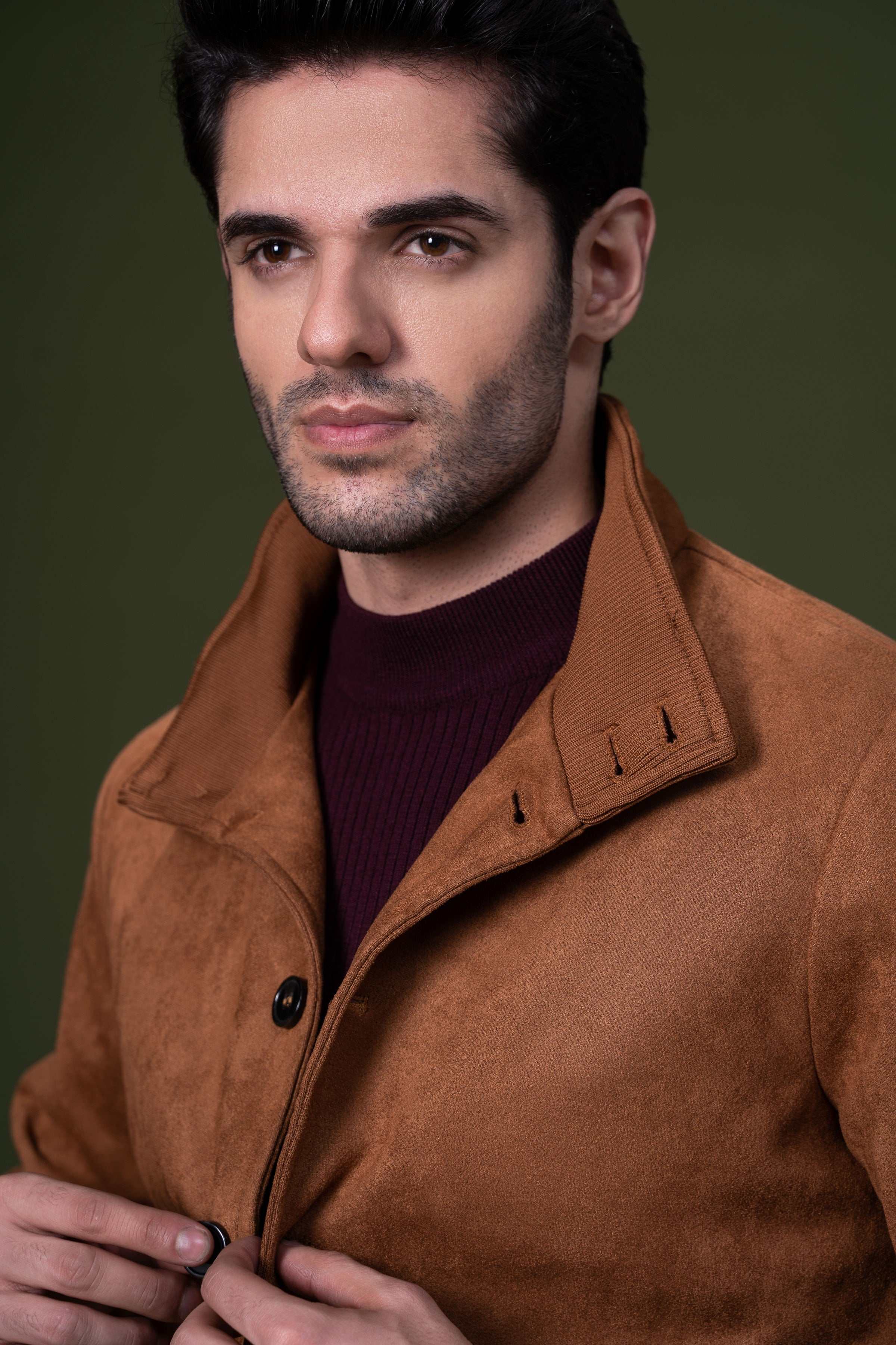 SUEDE JACKET BROWN at Charcoal Clothing