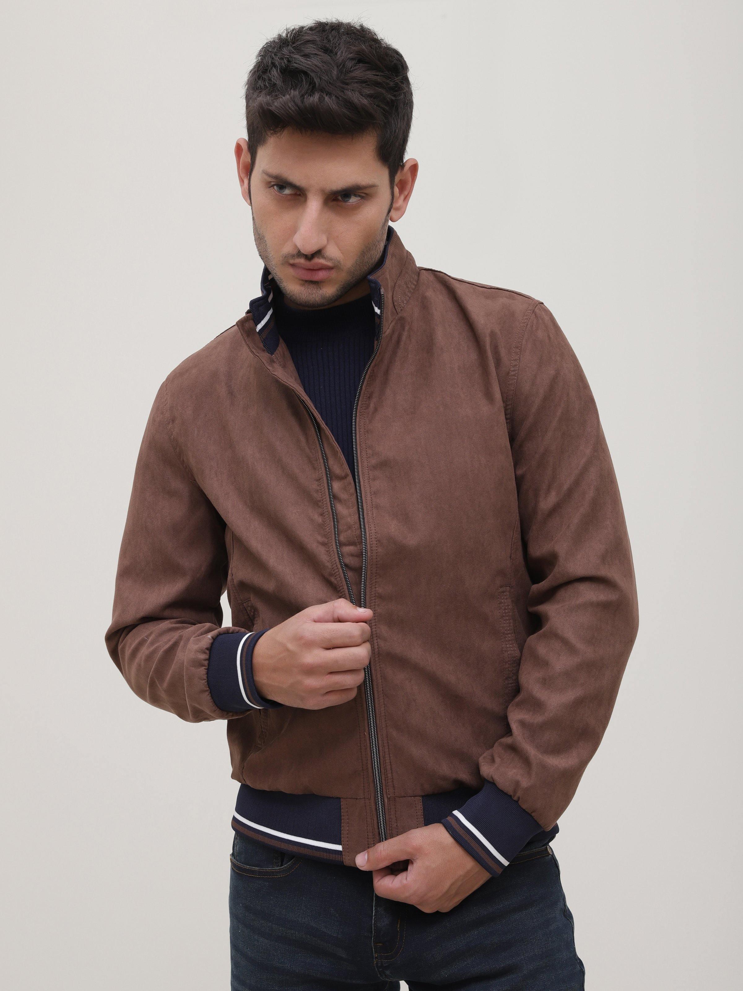 SUEDE JACKET BROWN at Charcoal Clothing