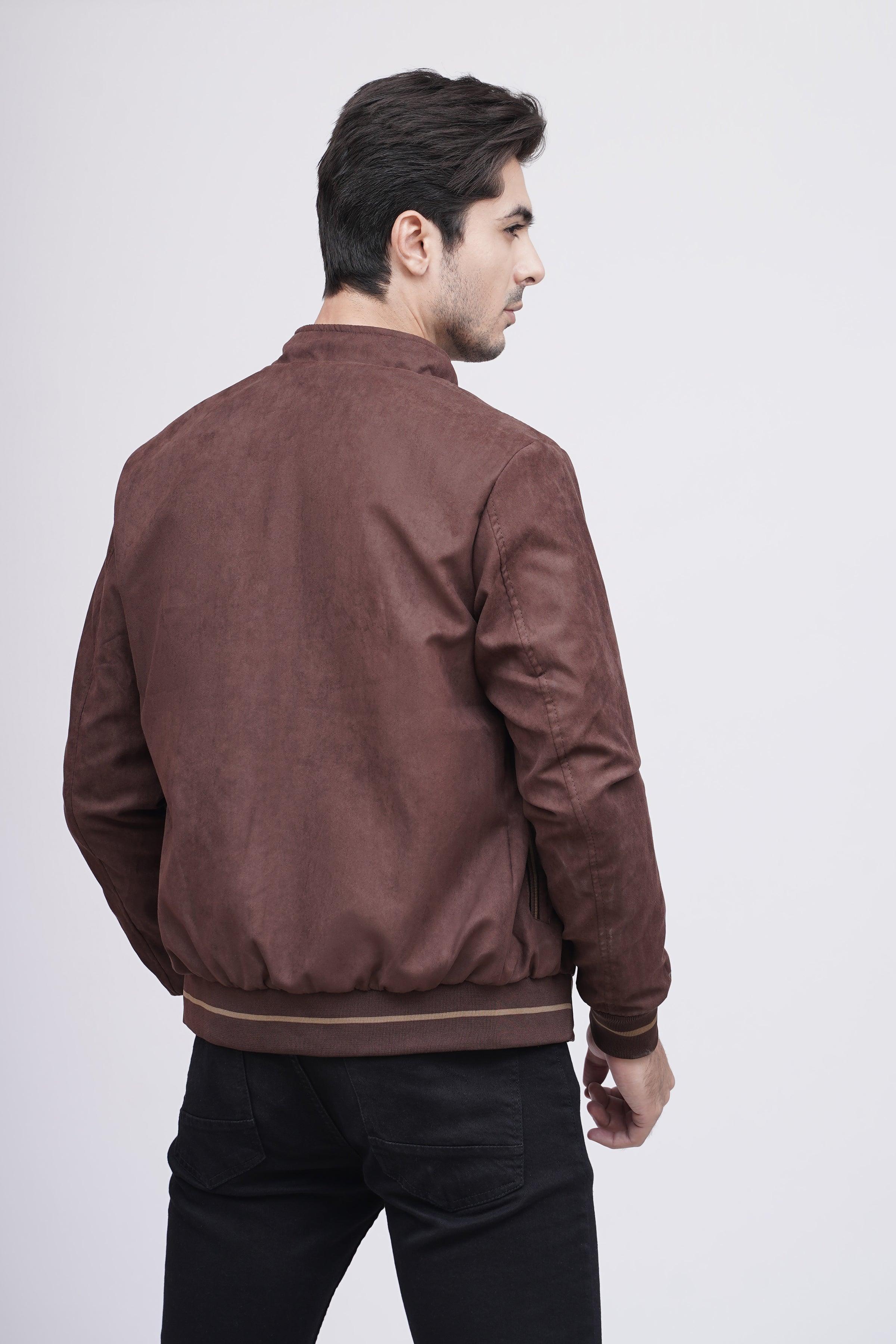 SUEDE JACKET F/S BROWN at Charcoal Clothing