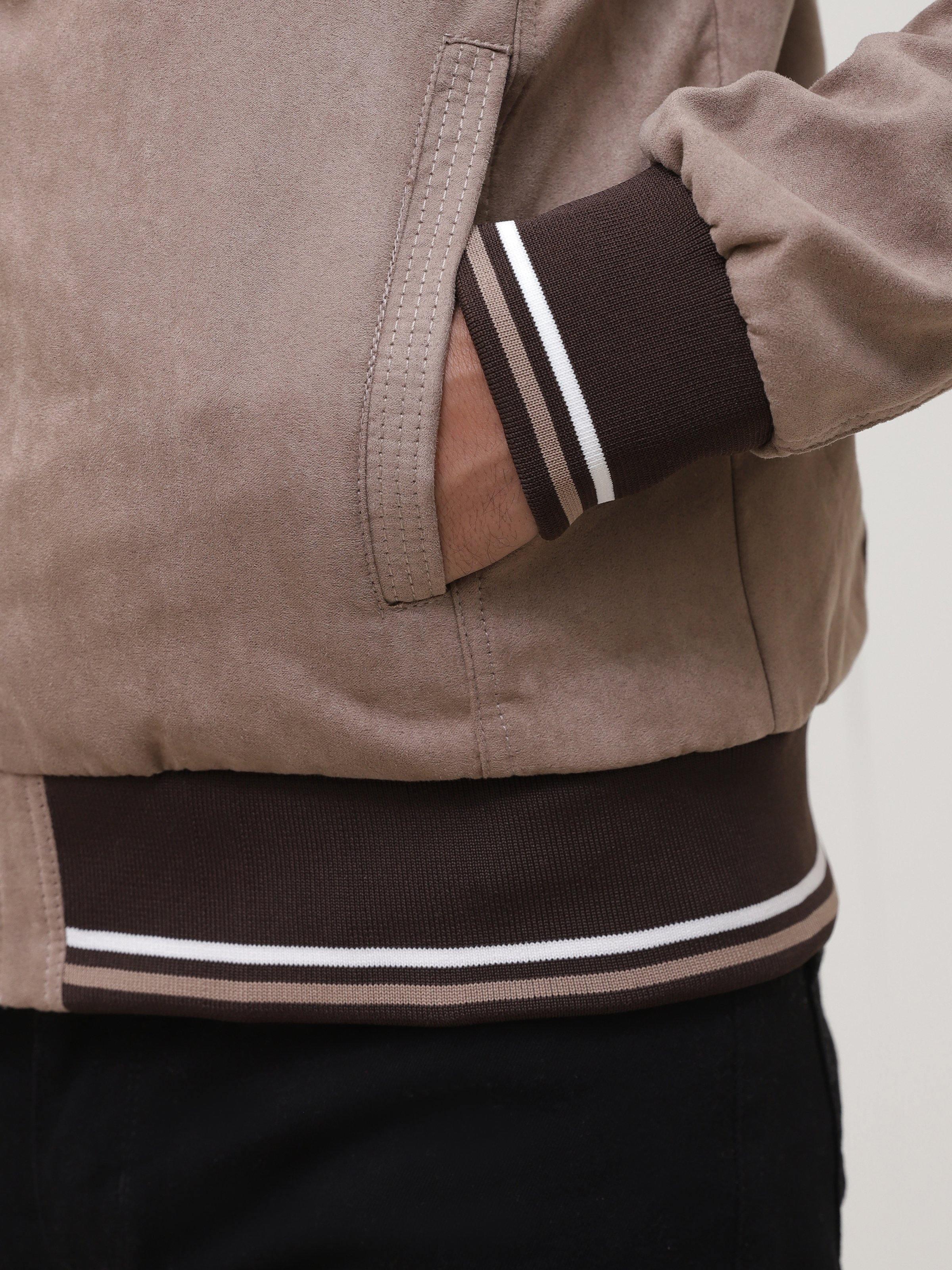 SUEDE JACKET LIGHT BROWN at Charcoal Clothing